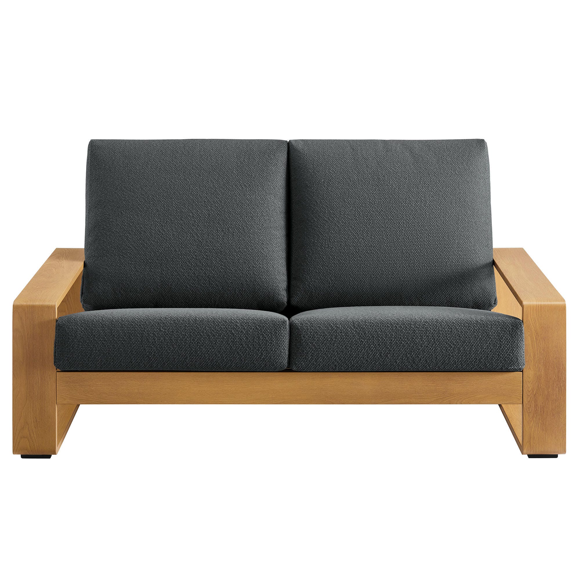 Modway Lirienne Outdoor Loveseat, Charcoal/Natural, large