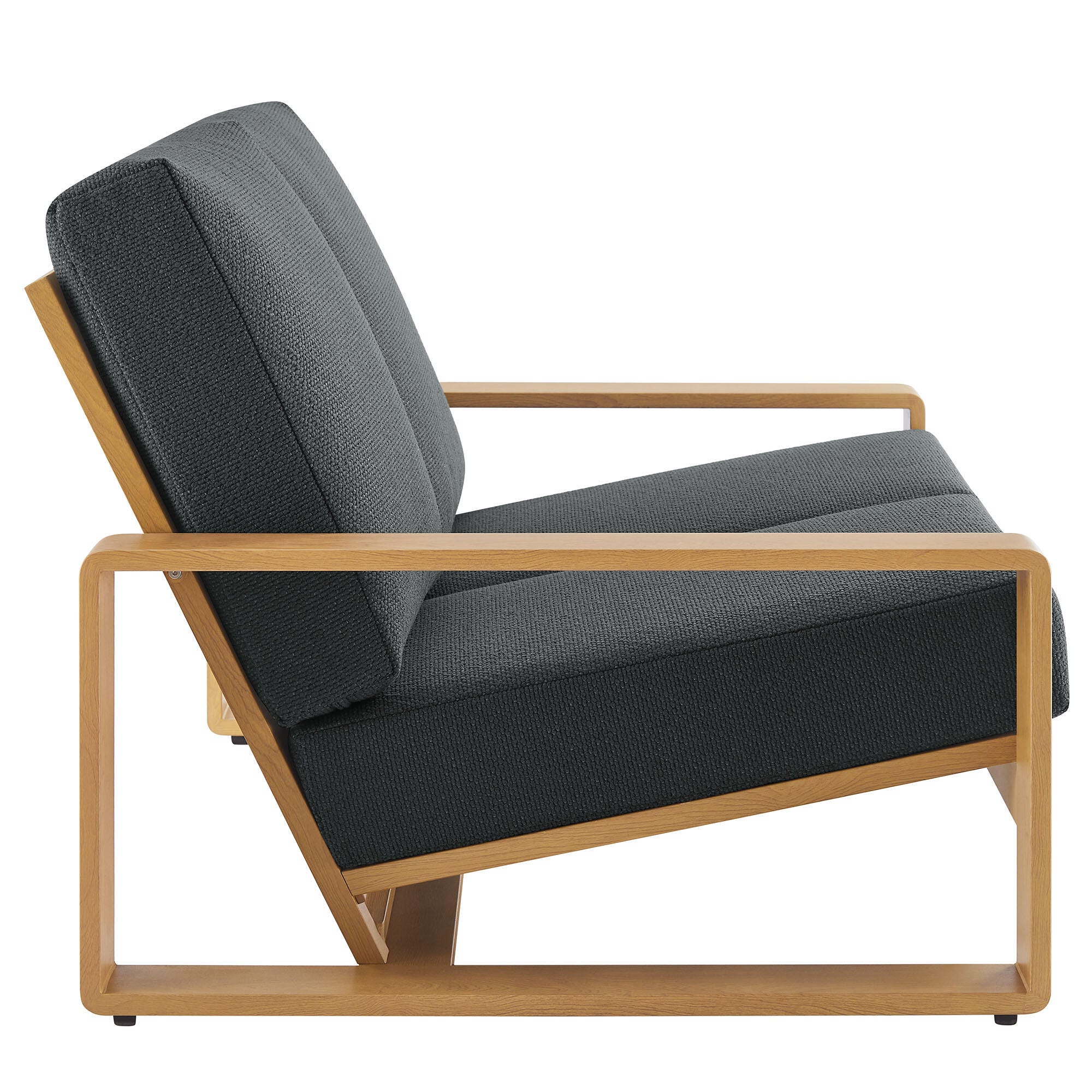 Modway Lirienne Outdoor Loveseat, Charcoal/Natural, large