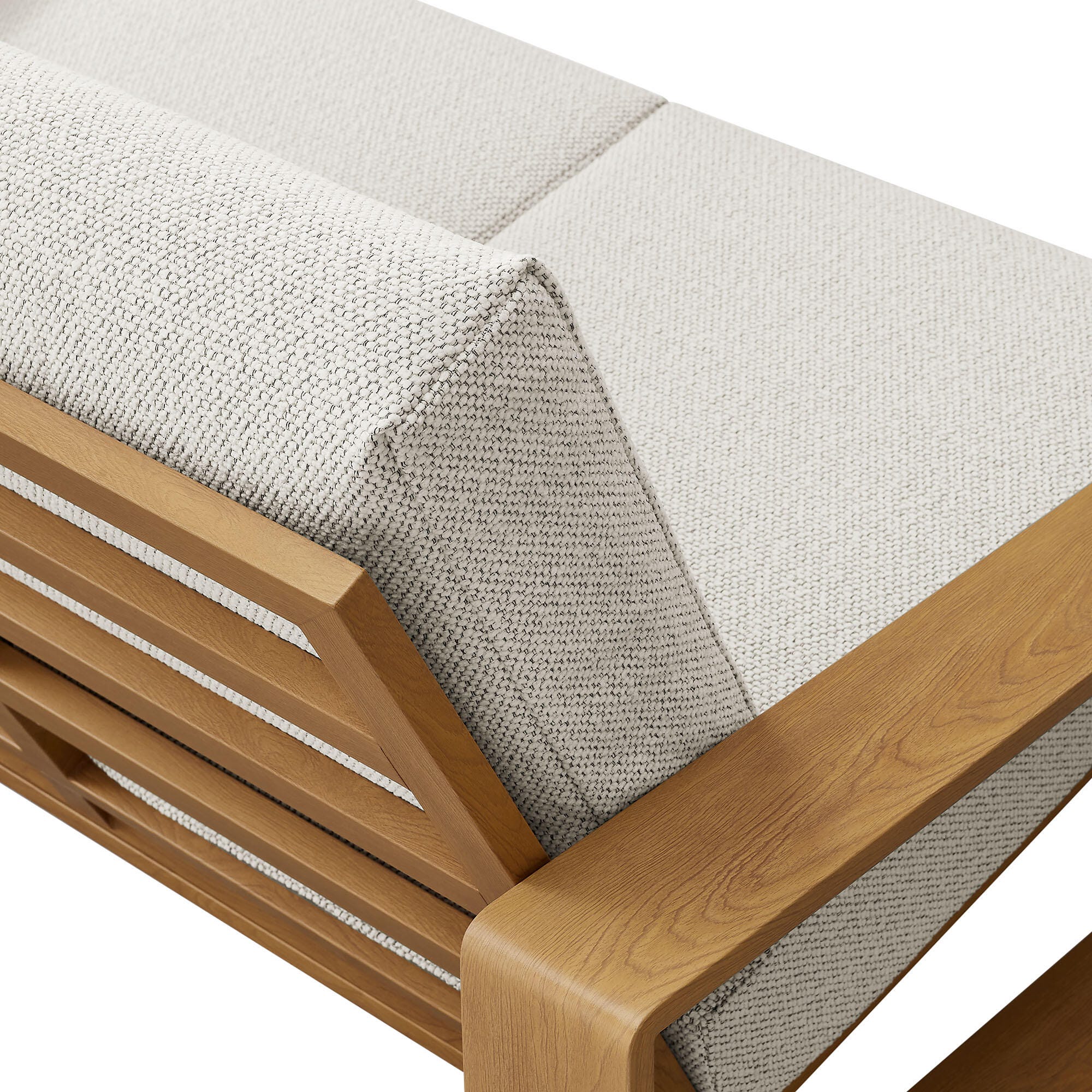 Modway Lirienne Outdoor Loveseat, Ivory/Natural, large