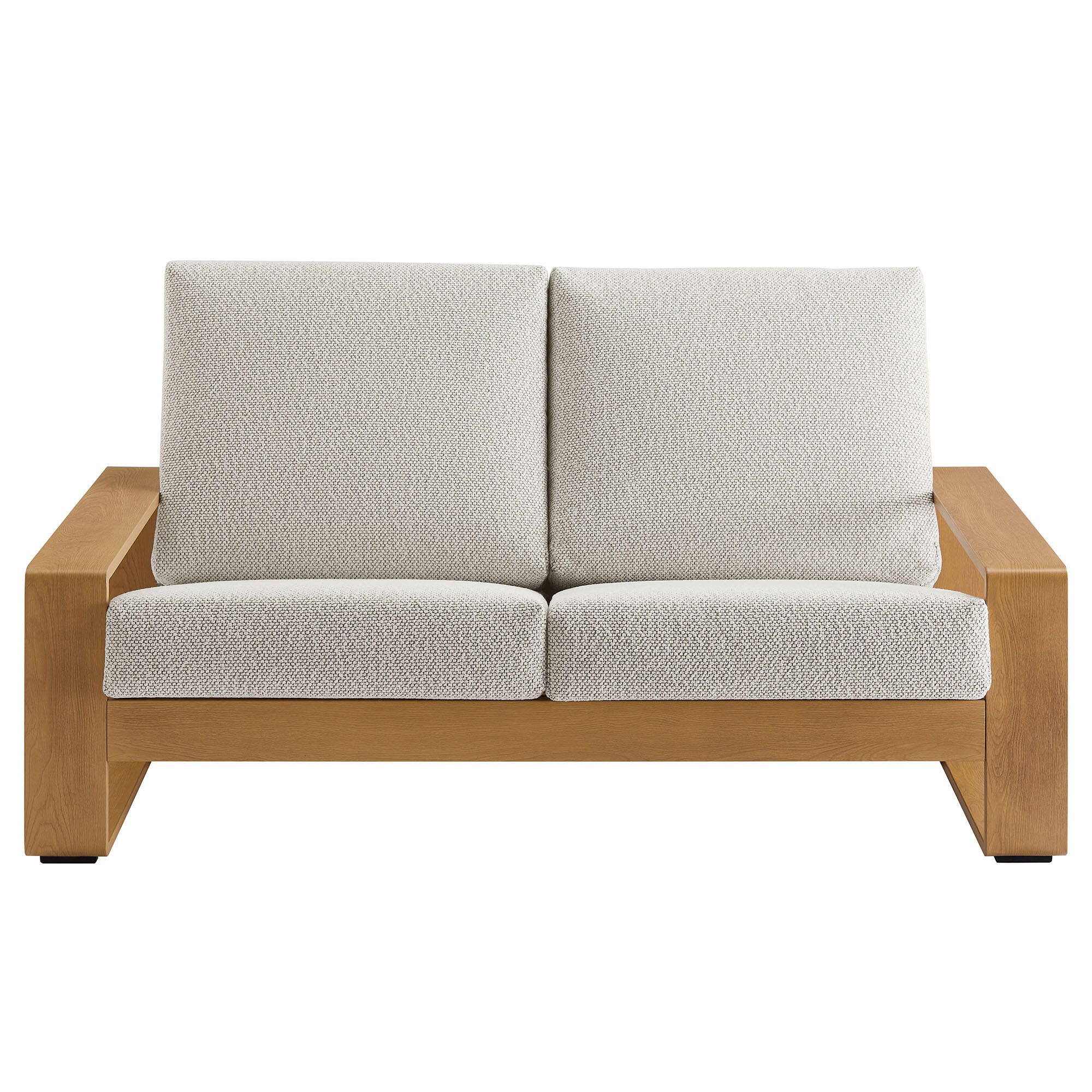 Modway Lirienne Outdoor Loveseat, Ivory/Natural, large