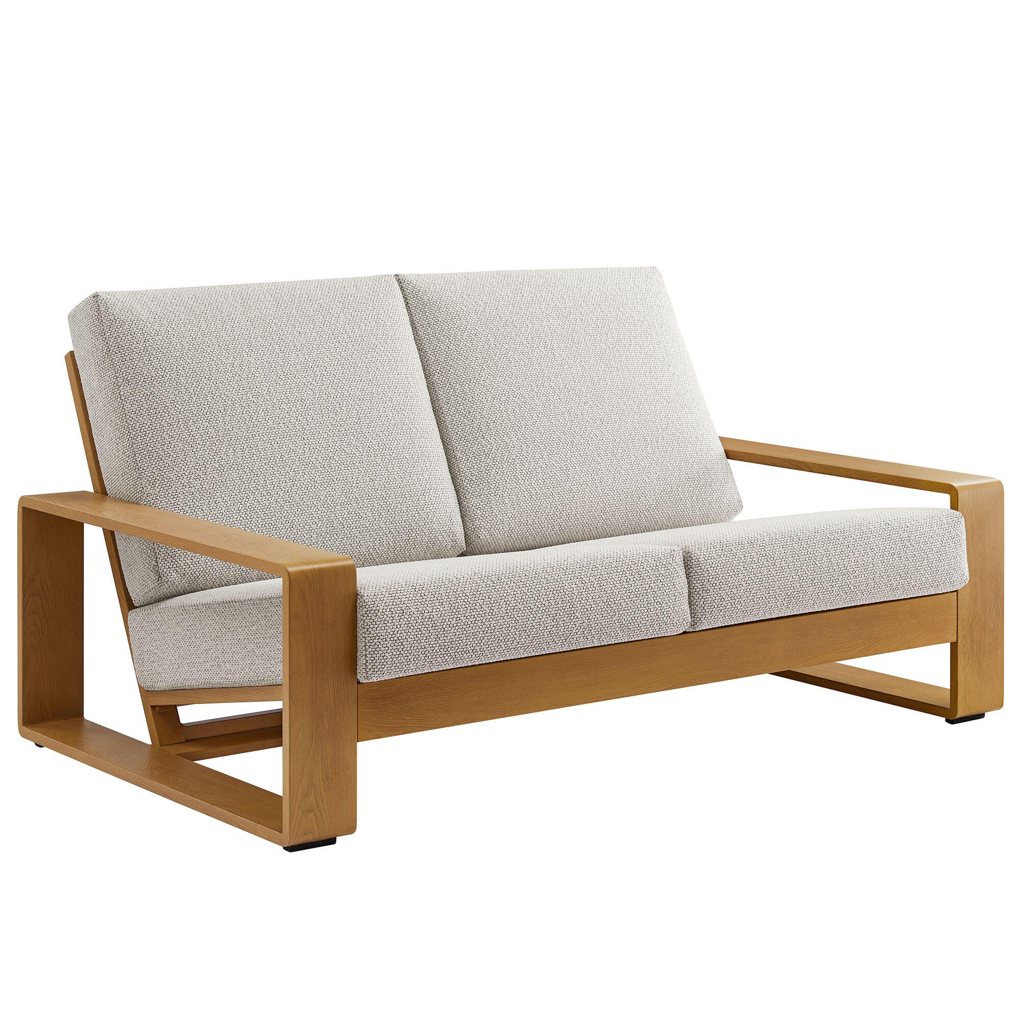 Modway Lirienne Outdoor Loveseat, Ivory/Natural, large