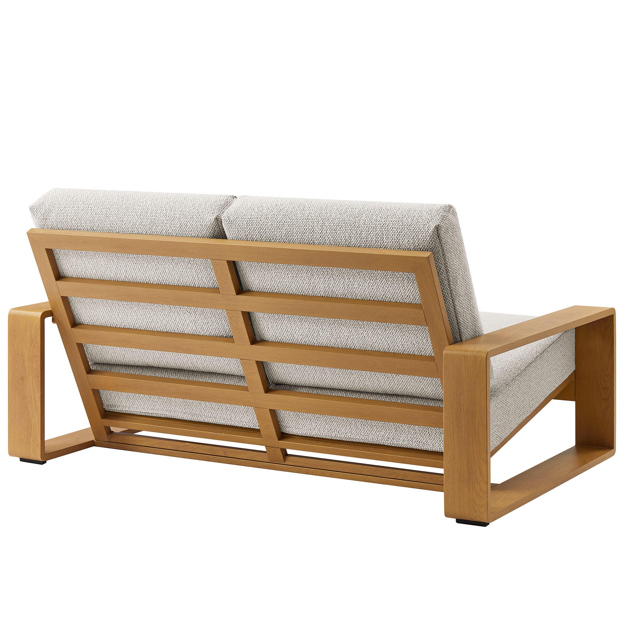 Modway Lirienne Outdoor Loveseat, Ivory/Natural, large