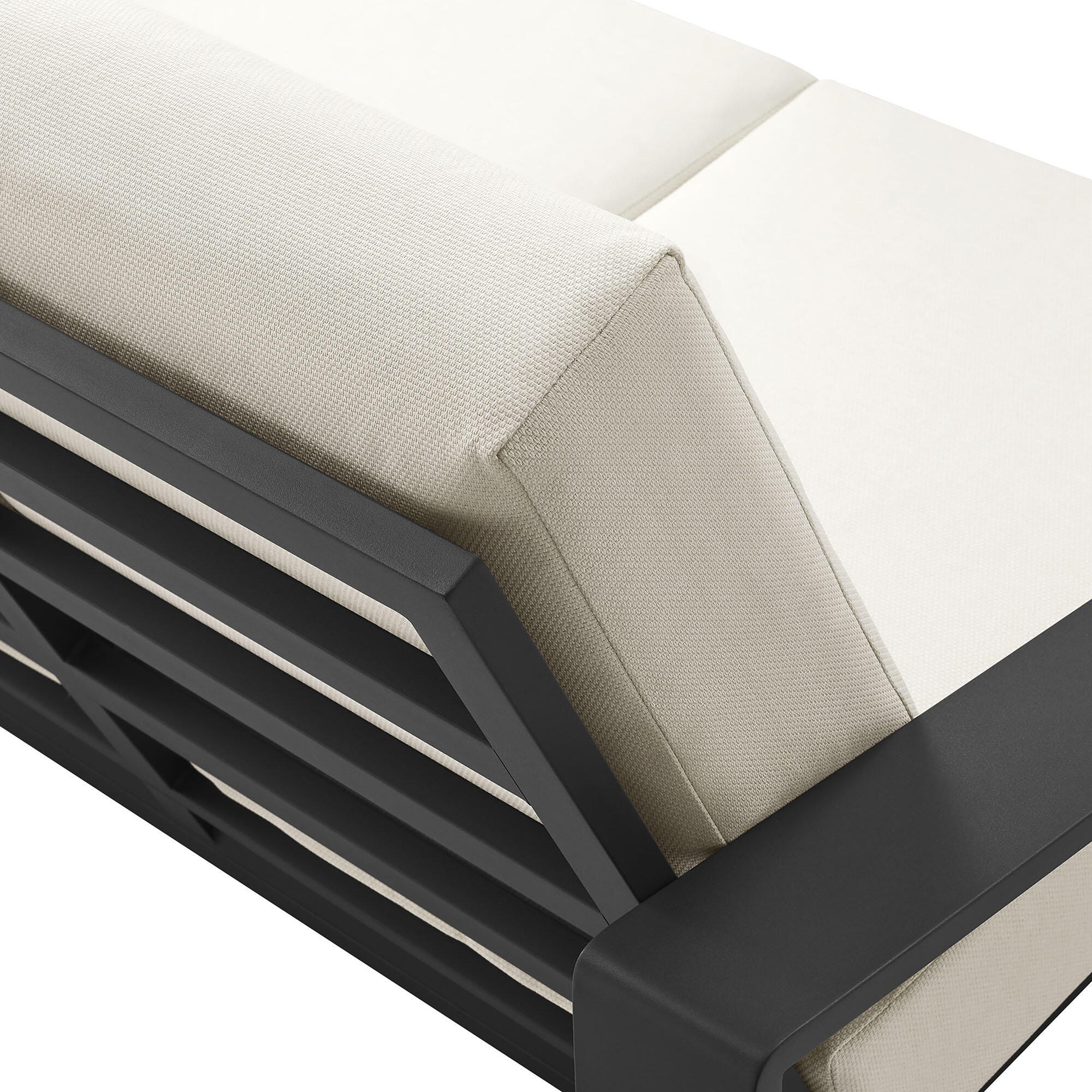 Modway Lirienne Outdoor Solid Loveseat, Cream/Gray, large