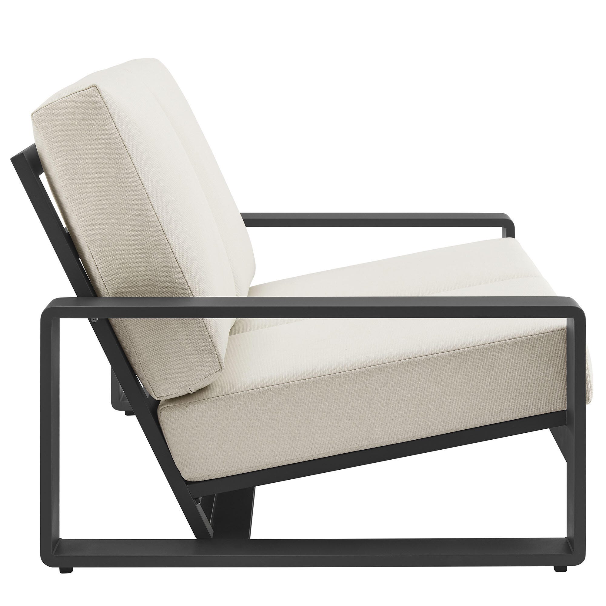 Modway Lirienne Outdoor Solid Loveseat, Cream/Gray, large