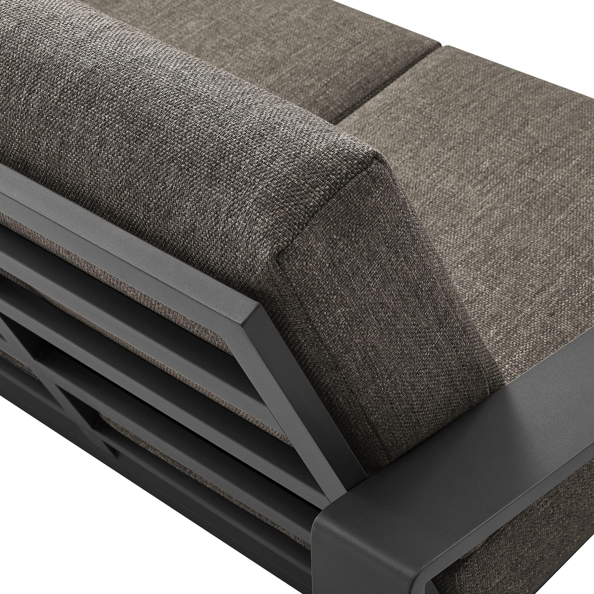 Modway Lirienne Outdoor Solid Loveseat, Smoke Gray, large