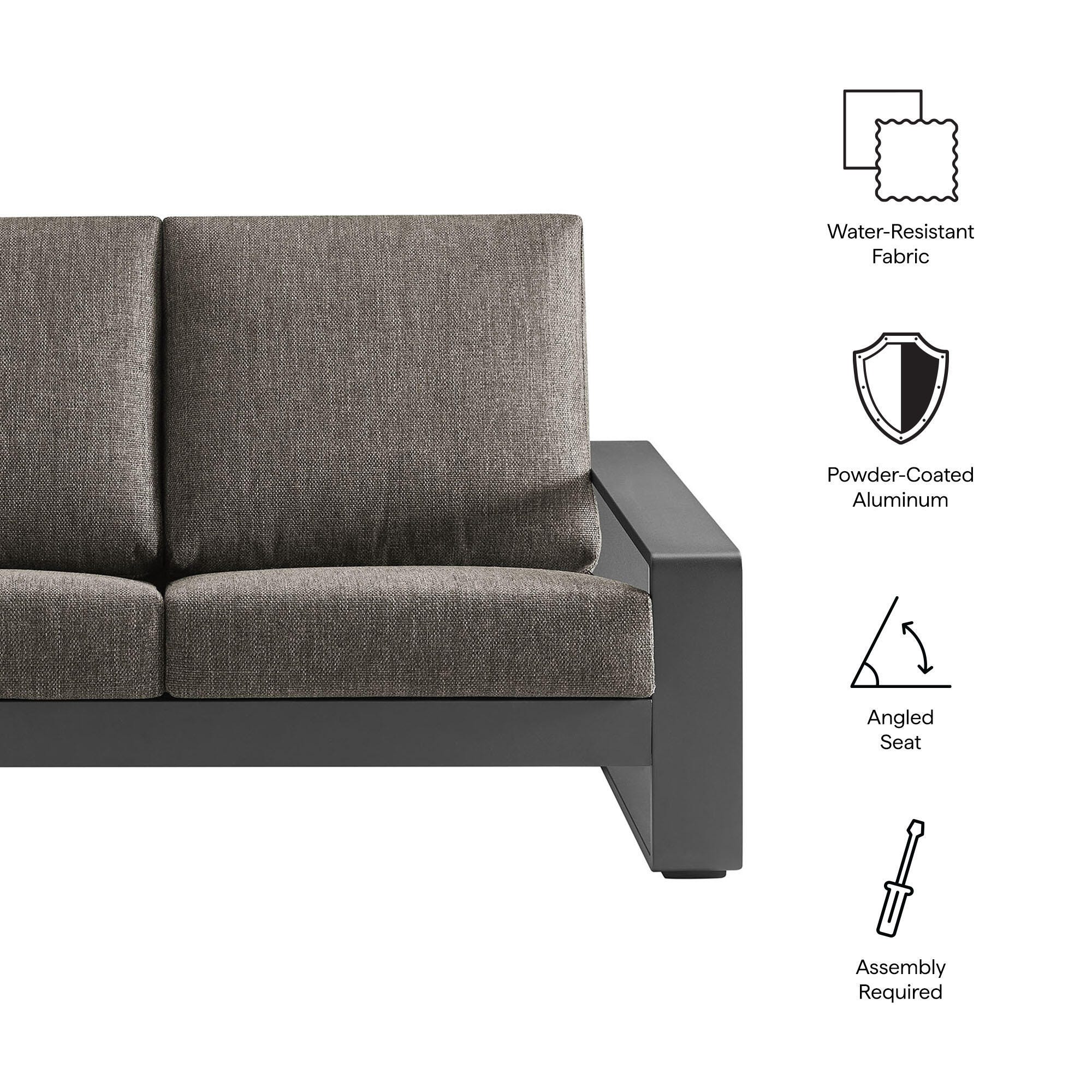 Modway Lirienne Outdoor Solid Loveseat, Smoke Gray, large