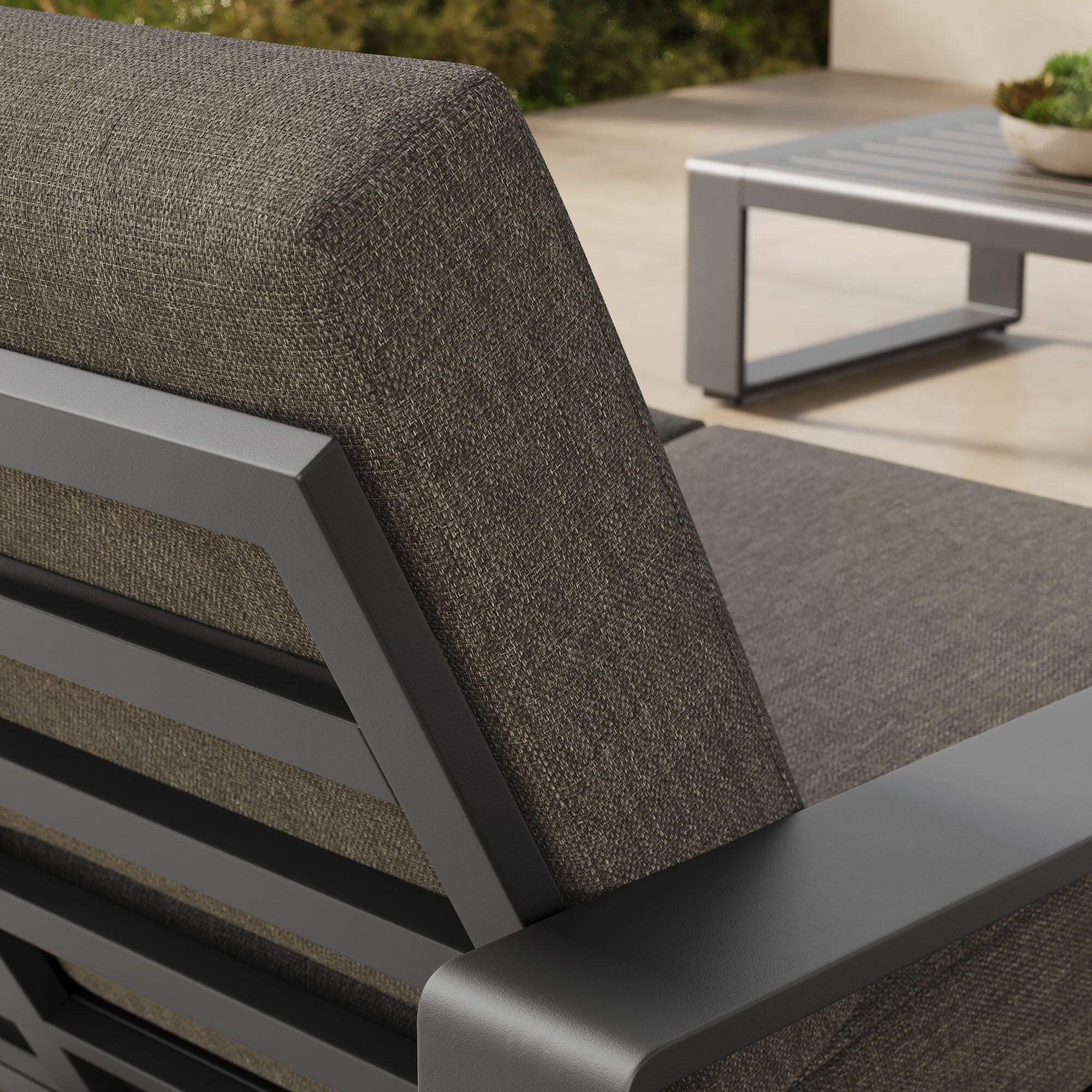 Modway Lirienne Outdoor Solid Loveseat, Smoke Gray, large