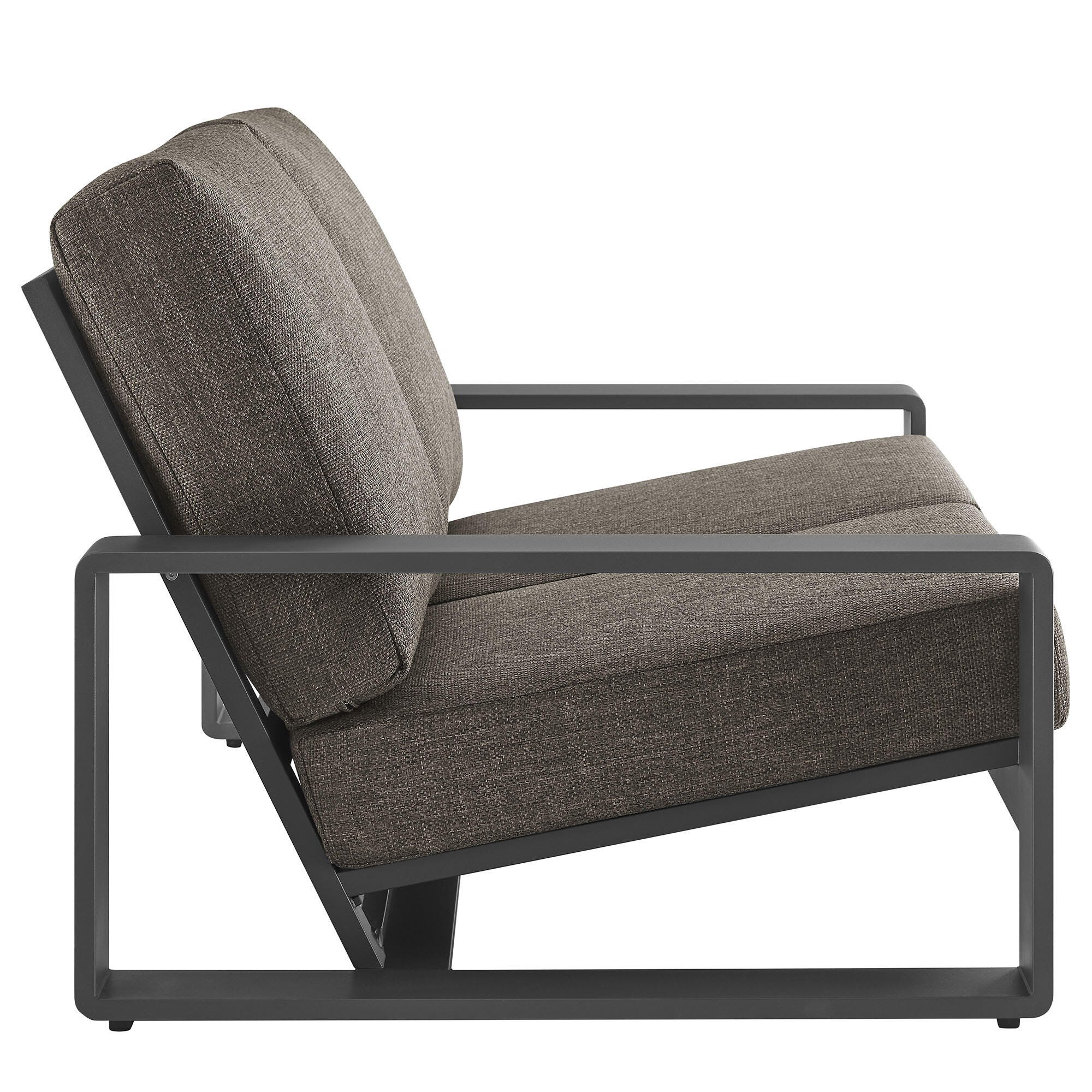 Modway Lirienne Outdoor Solid Loveseat, Smoke Gray, large