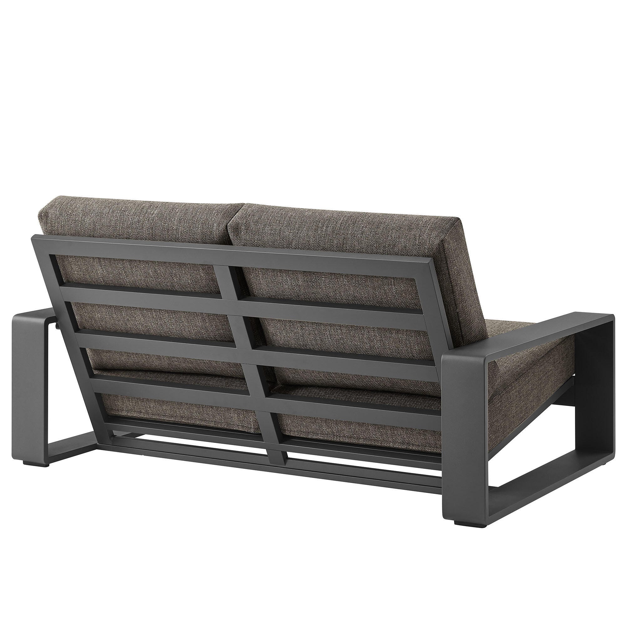Modway Lirienne Outdoor Solid Loveseat, Smoke Gray, large