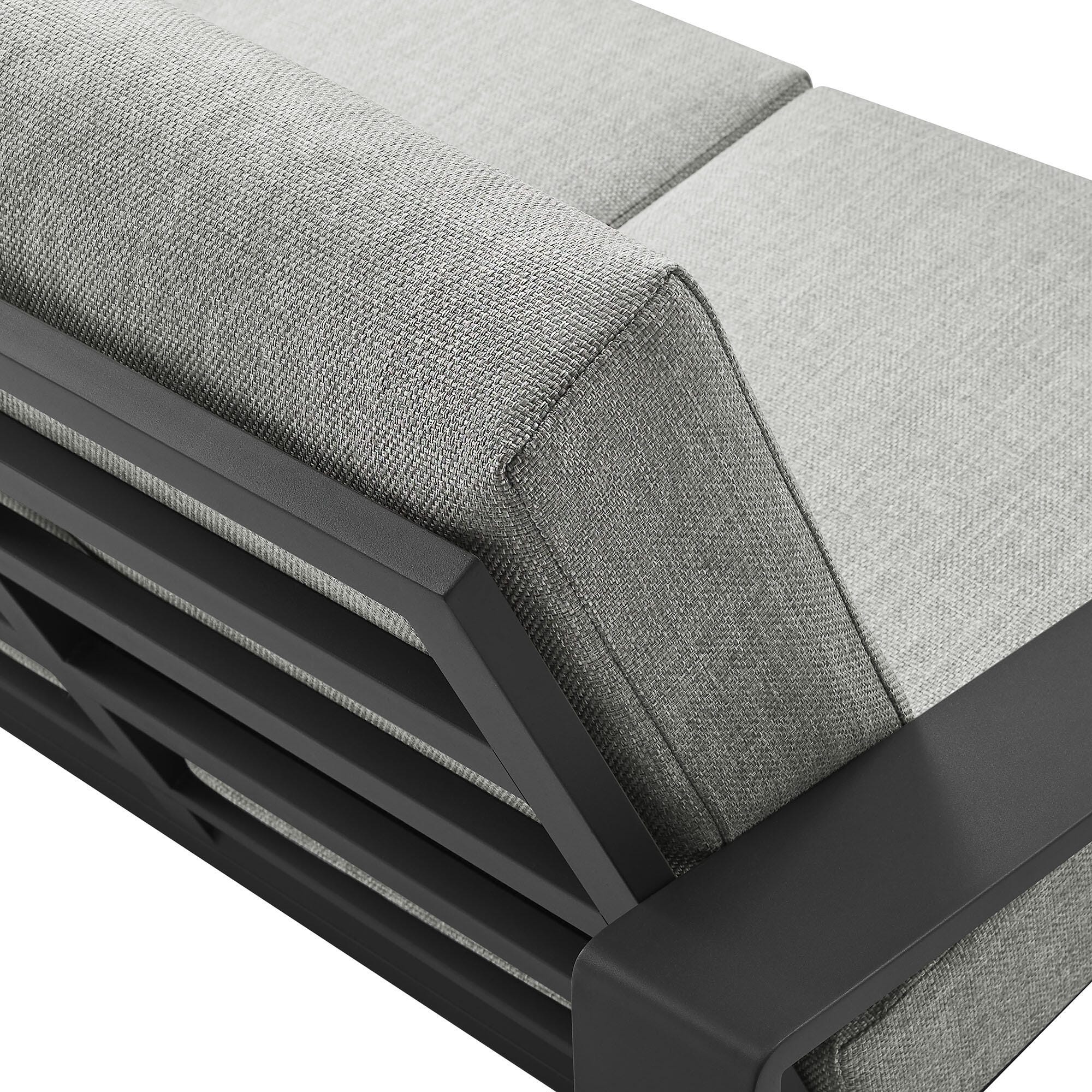 Modway Lirienne Outdoor Solid Loveseat, Light Gray/Gray, large