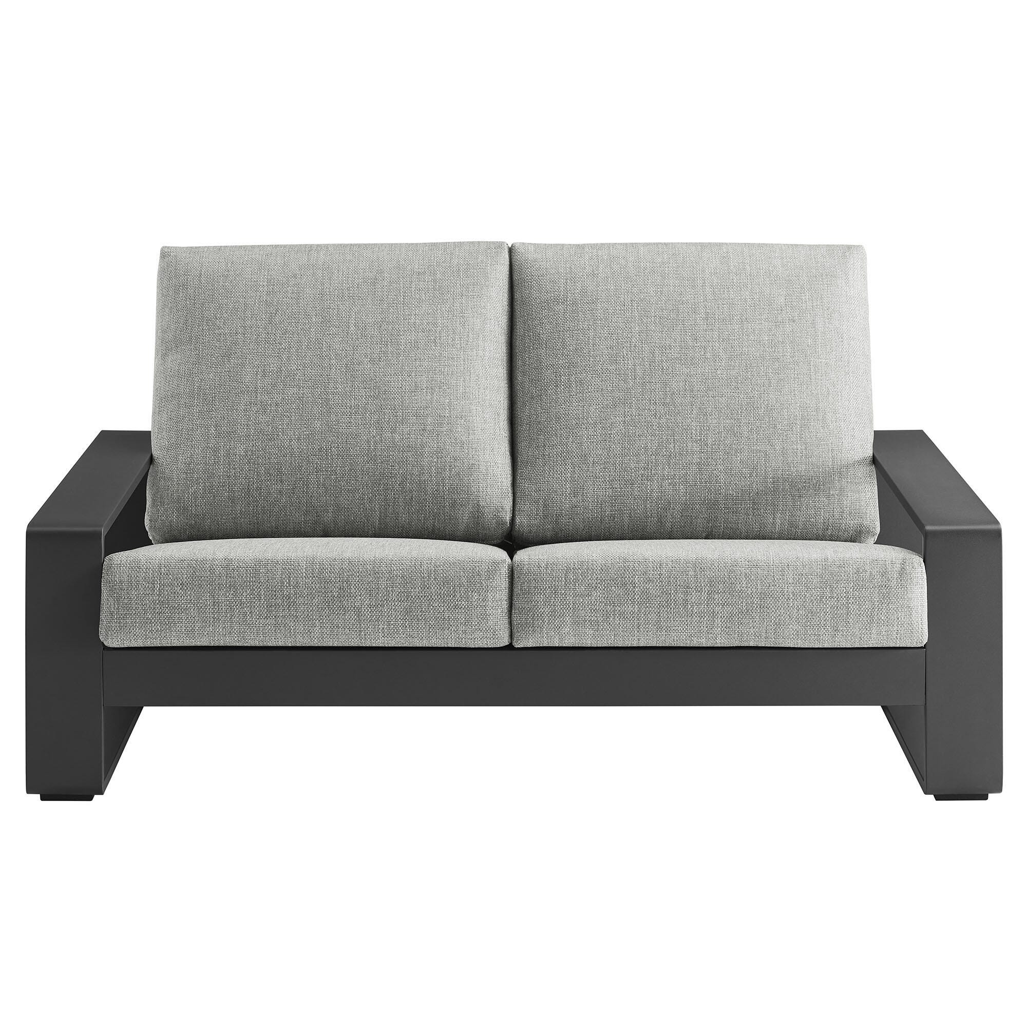 Modway Lirienne Outdoor Solid Loveseat, Light Gray/Gray, large
