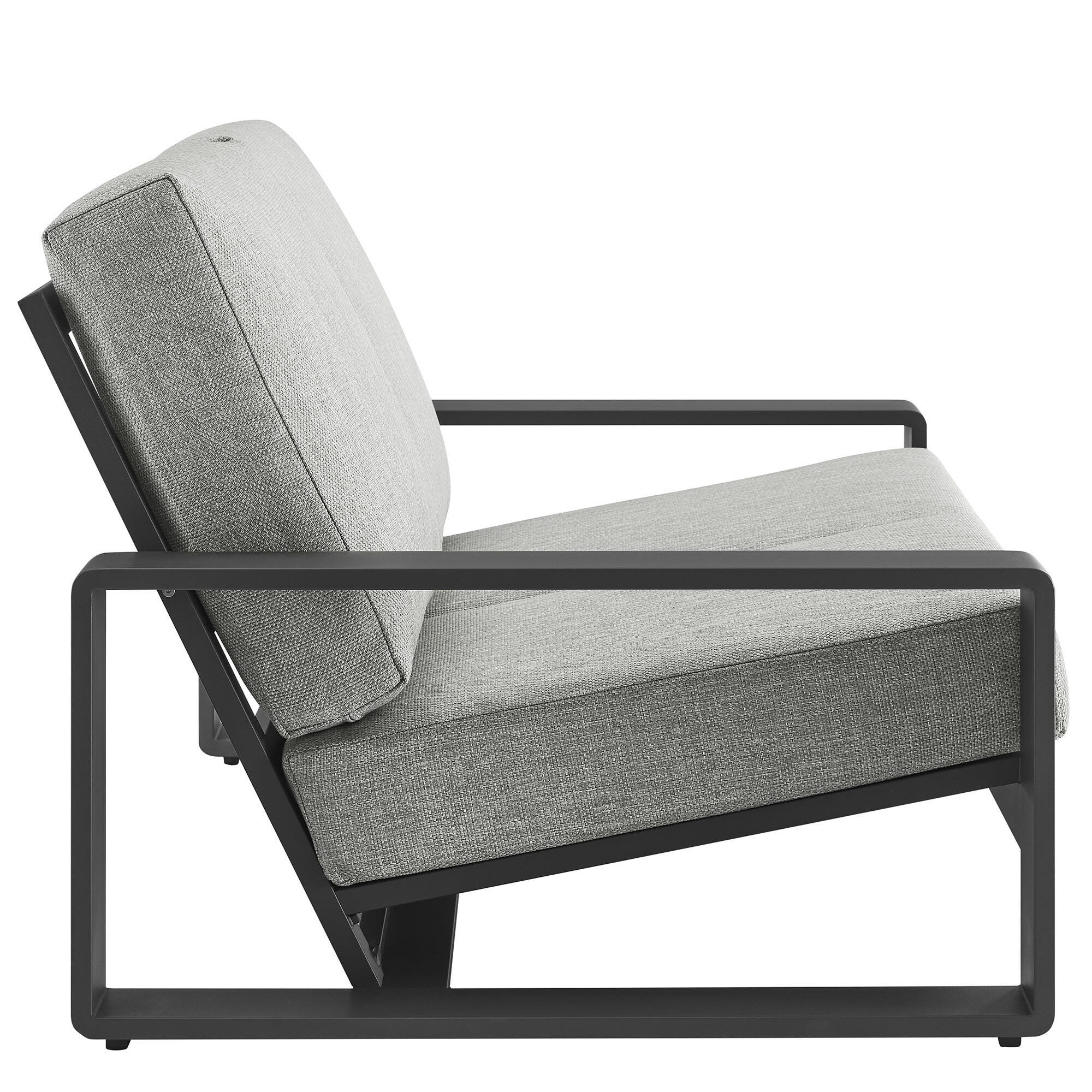 Modway Lirienne Outdoor Solid Loveseat, Light Gray/Gray, large
