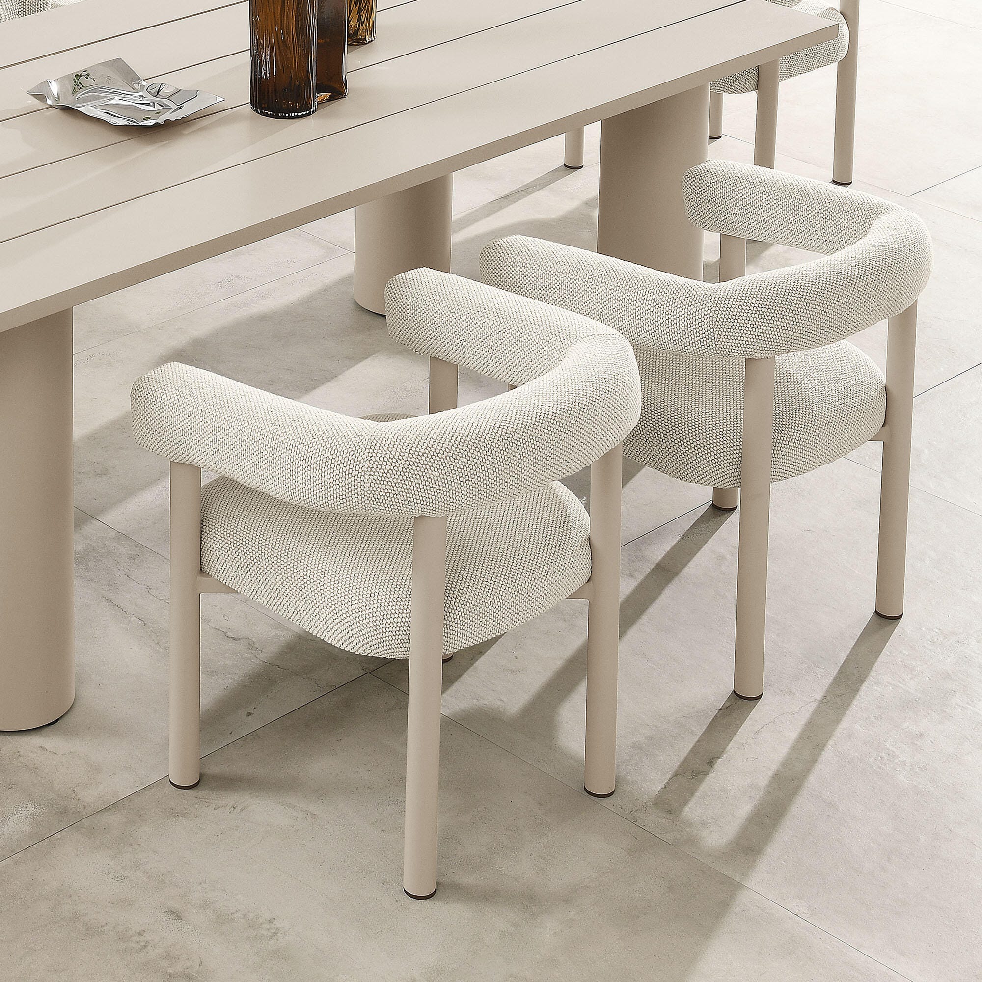 Modway Nautica Outdoor Dining Arm Chair (Set of 2), Ivory/Taupe, rollover