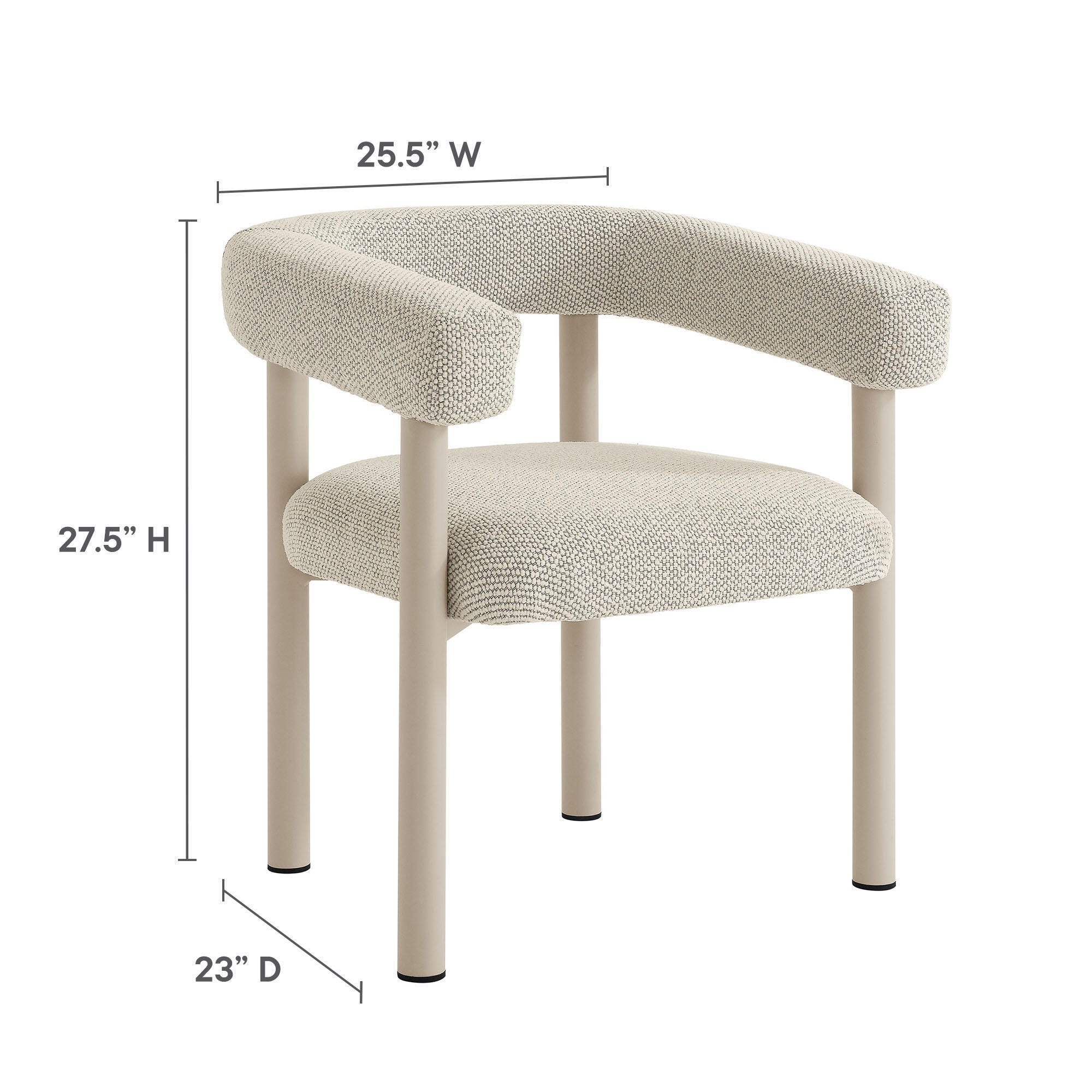 Modway Nautica Outdoor Dining Arm Chair (Set of 2), Ivory/Taupe, large