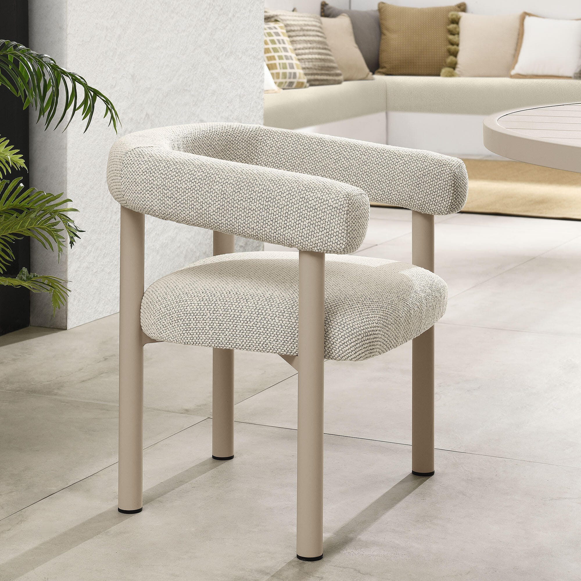 Modway Nautica Outdoor Dining Arm Chair (Set of 2), Ivory/Taupe, large