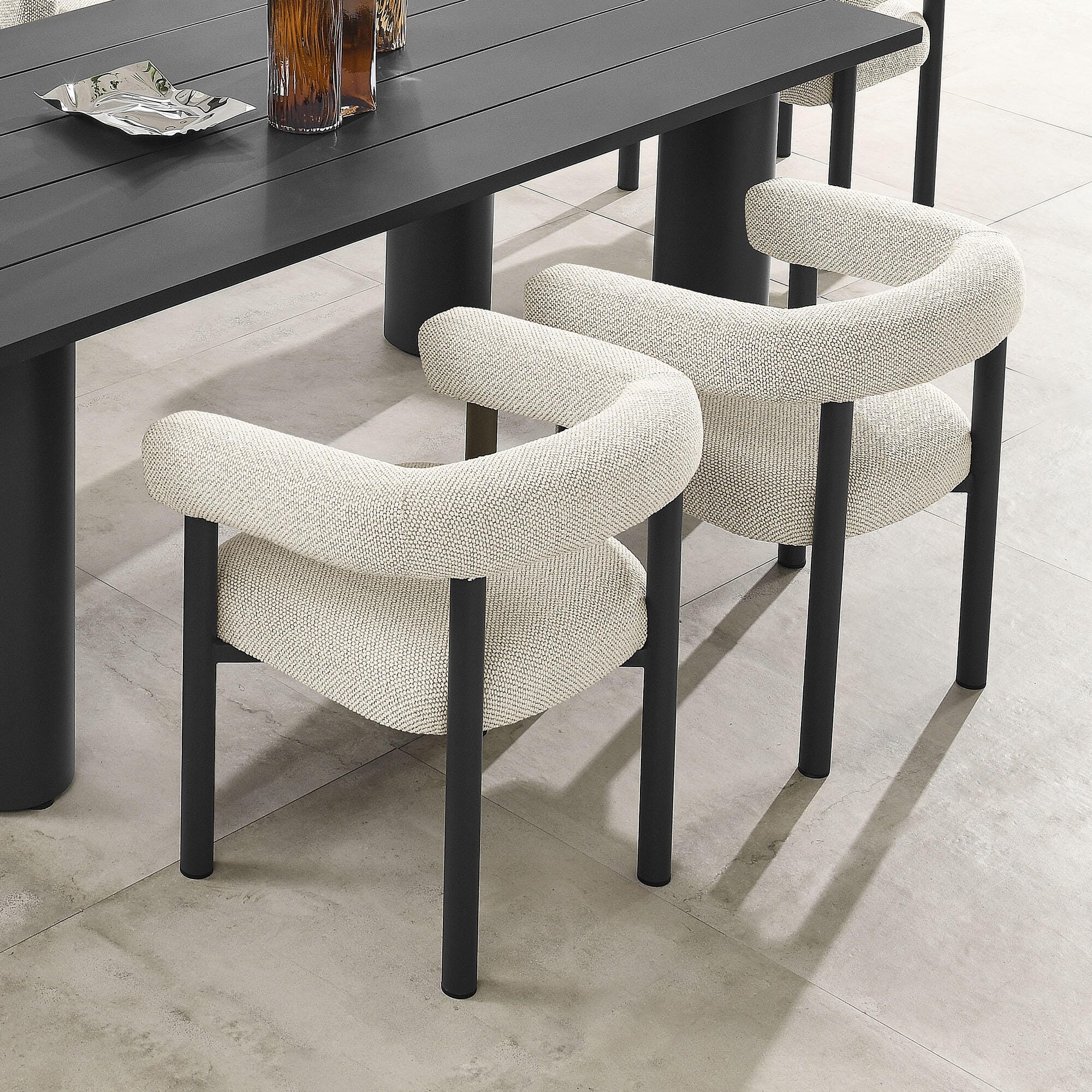 Modway Nautica Outdoor Dining Arm Chair (Set of 2), Ivory/Graphite, rollover
