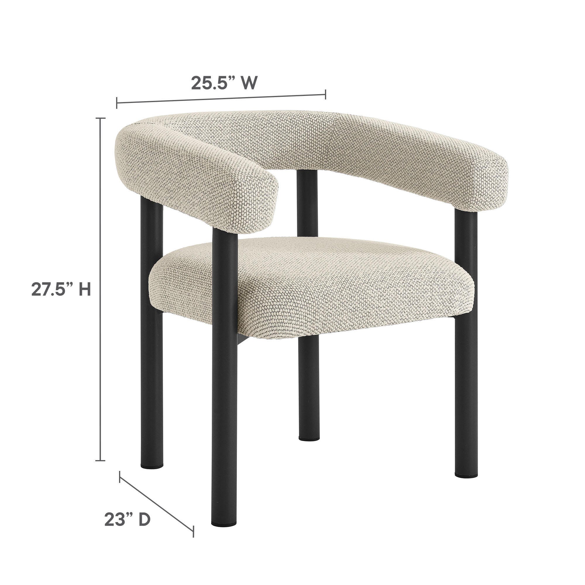 Modway Nautica Outdoor Dining Arm Chair (Set of 2), Ivory/Graphite, large