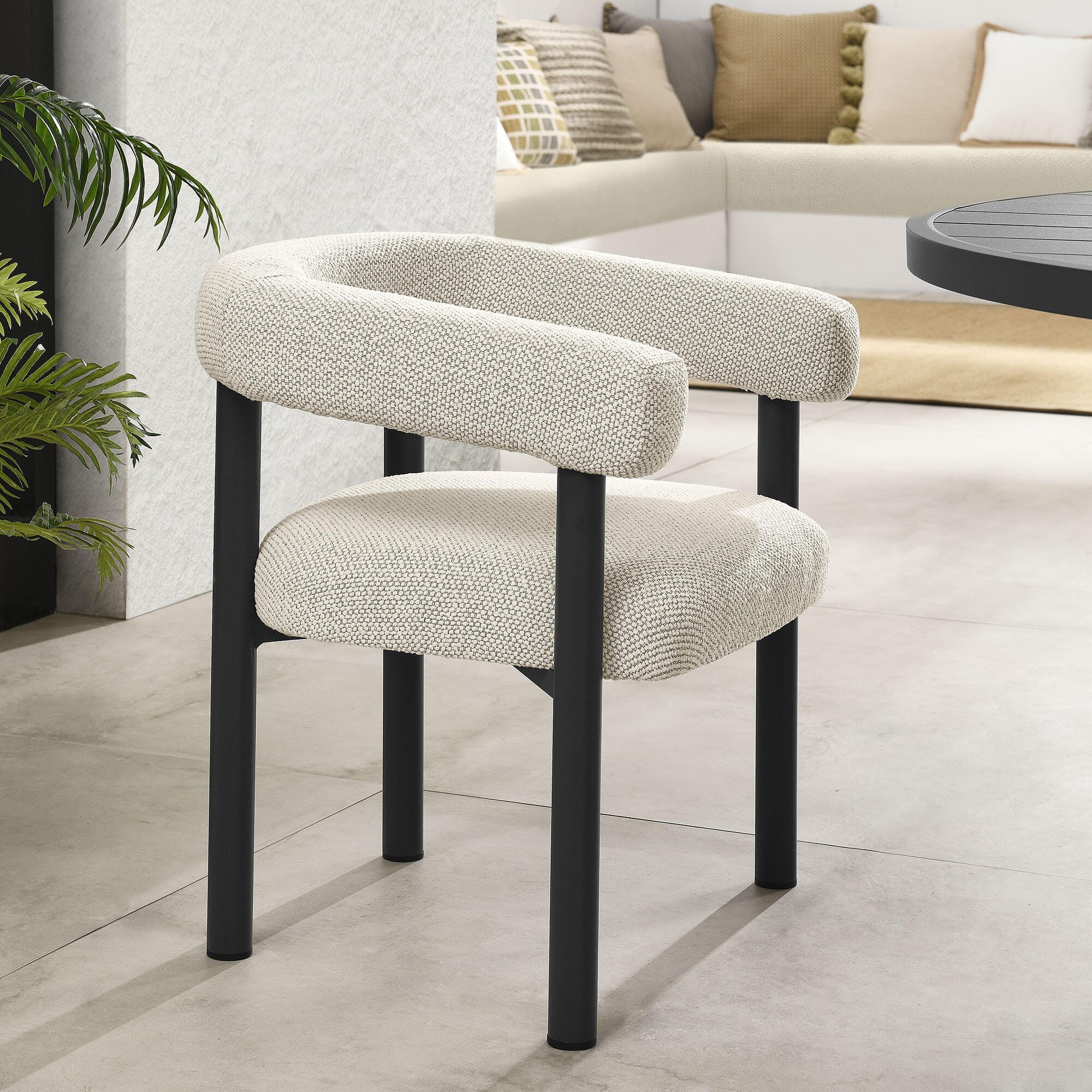 Modway Nautica Outdoor Dining Arm Chair (Set of 2), Ivory/Graphite, large