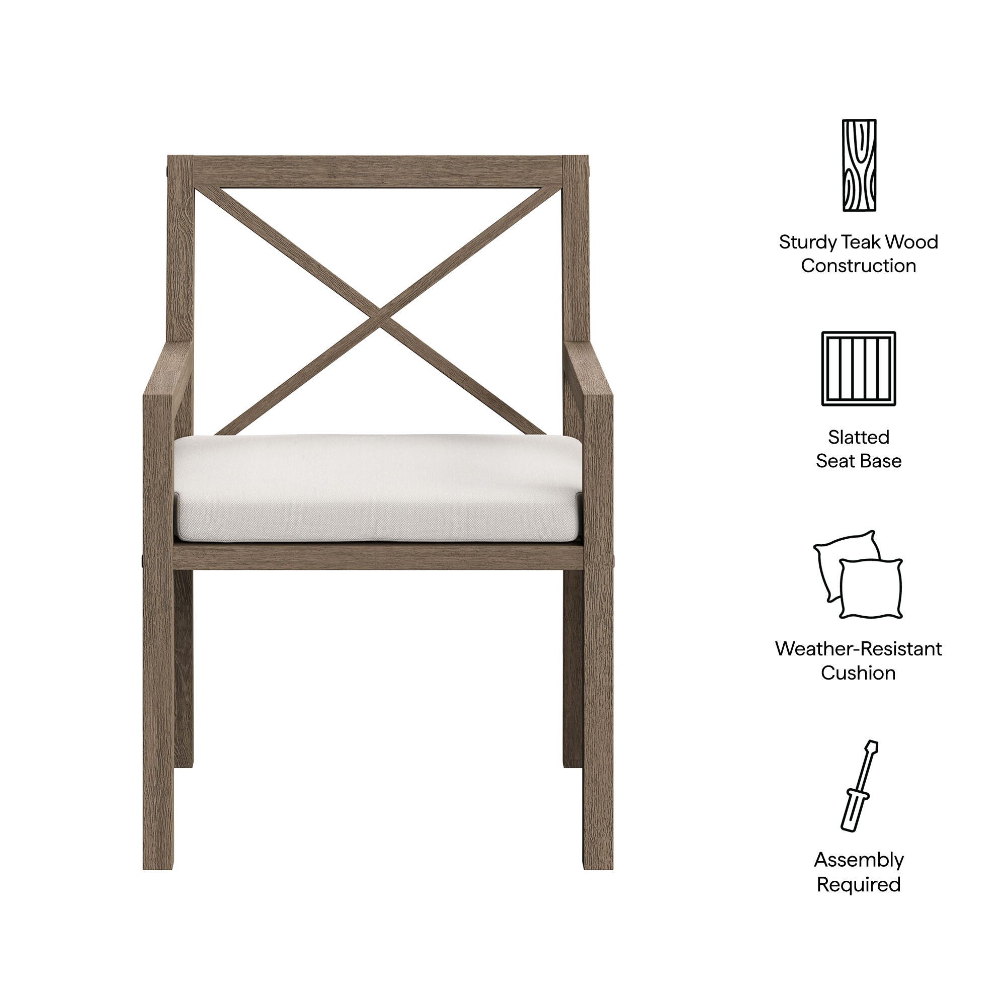 Modway Northlake Outdoor Dining Arm Chair, , large