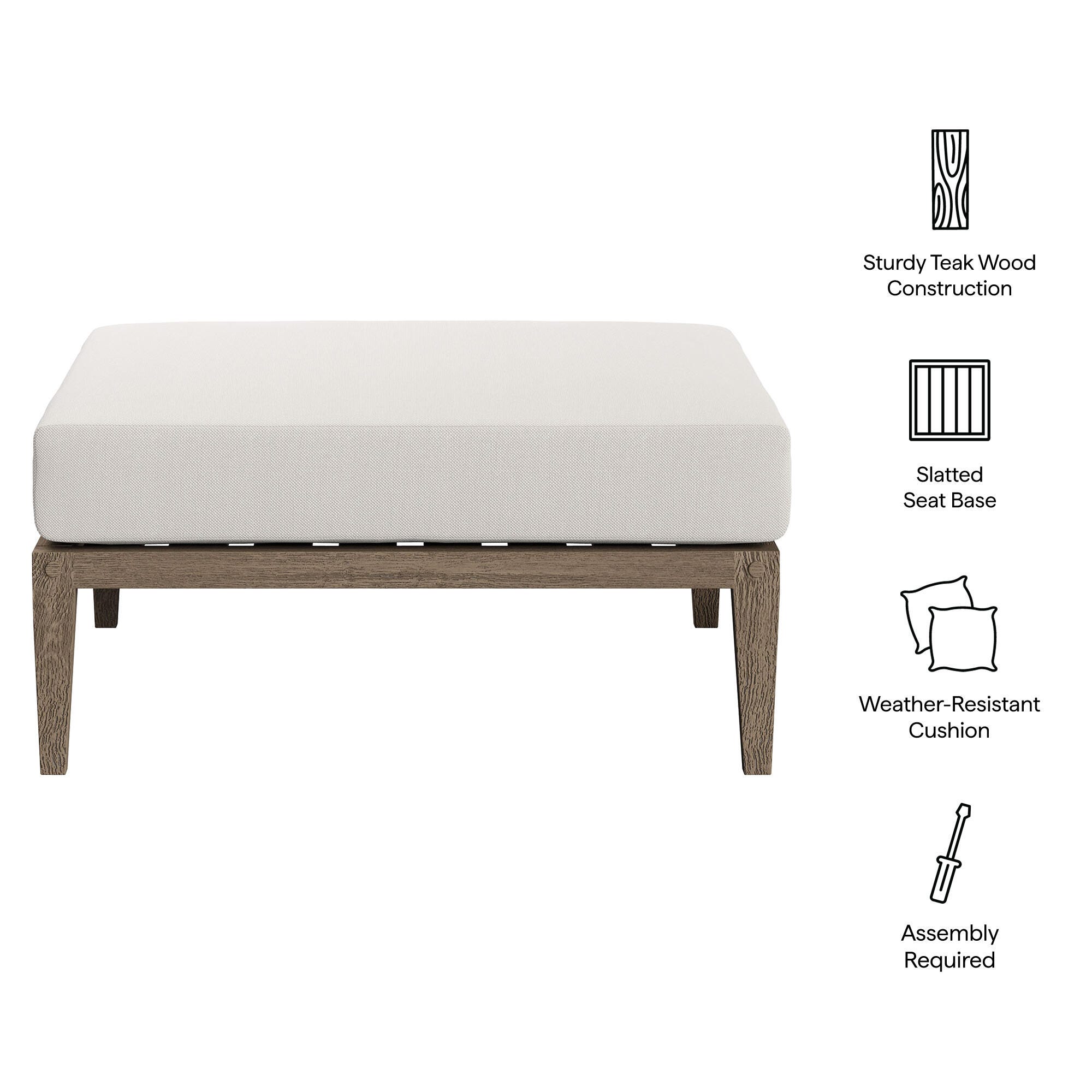 Modway Northlake Outdoor Ottoman, , large