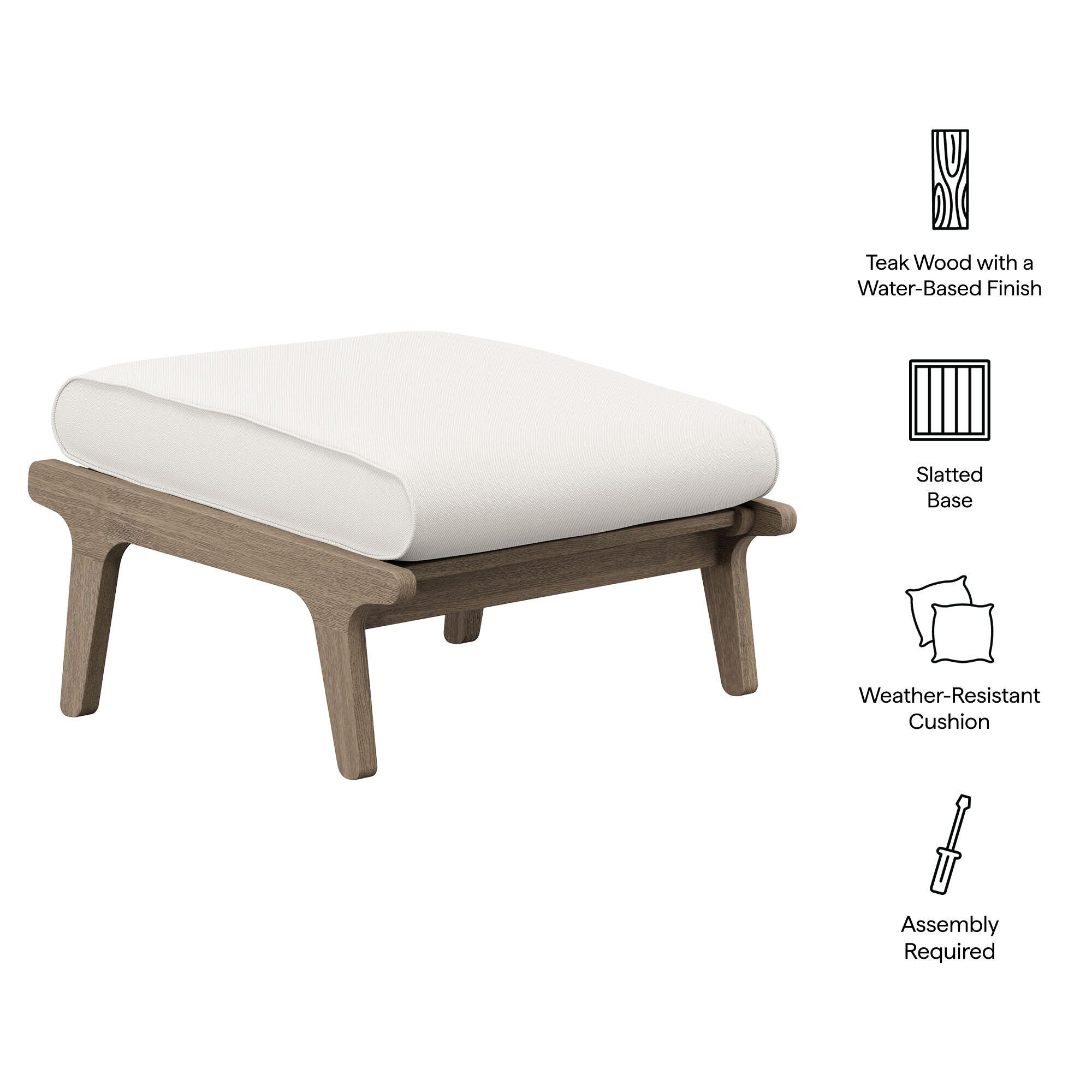 Modway Saratoga Outdoor Ottoman, , large