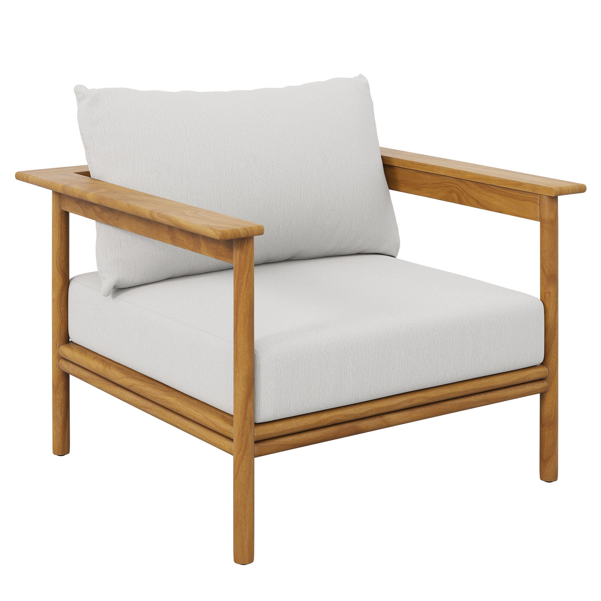 Modway Wren Outdoor Lounge Chair, Natural/Sail, large