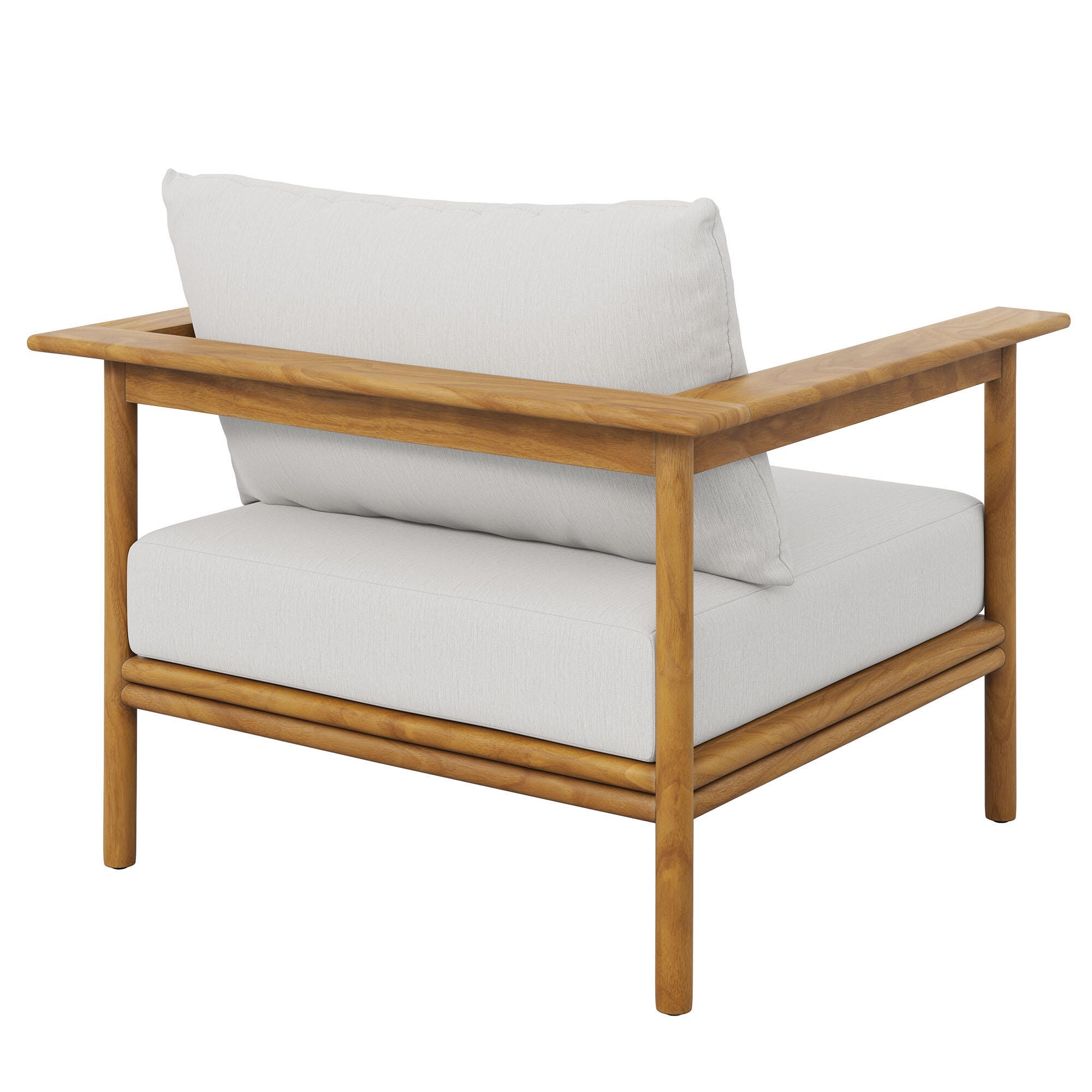 Modway Wren Outdoor Lounge Chair, Natural/Sail, large