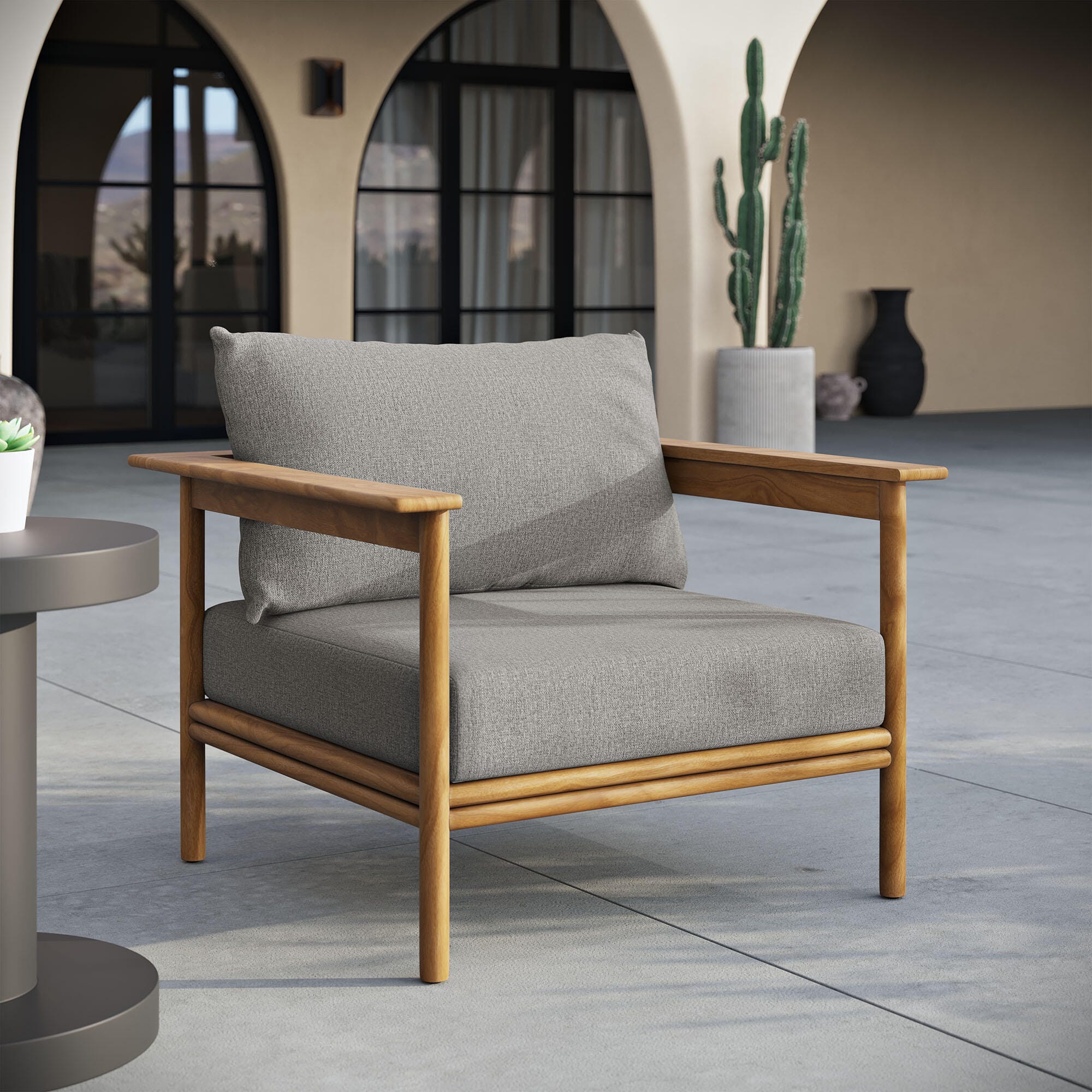 Modway Wren Outdoor Lounge Chair, Natural/Driftwood, rollover
