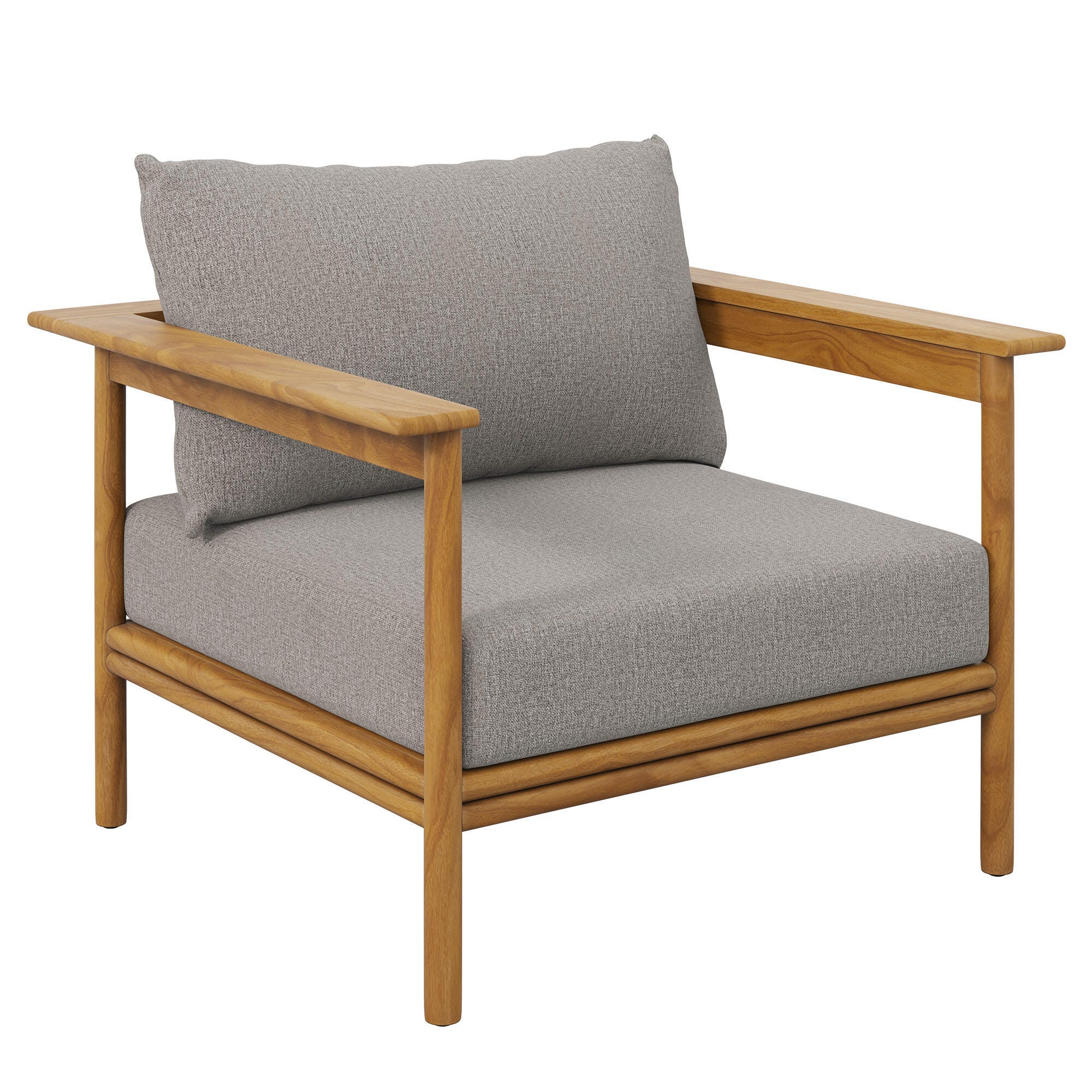 Modway Wren Outdoor Lounge Chair, Natural/Driftwood, large