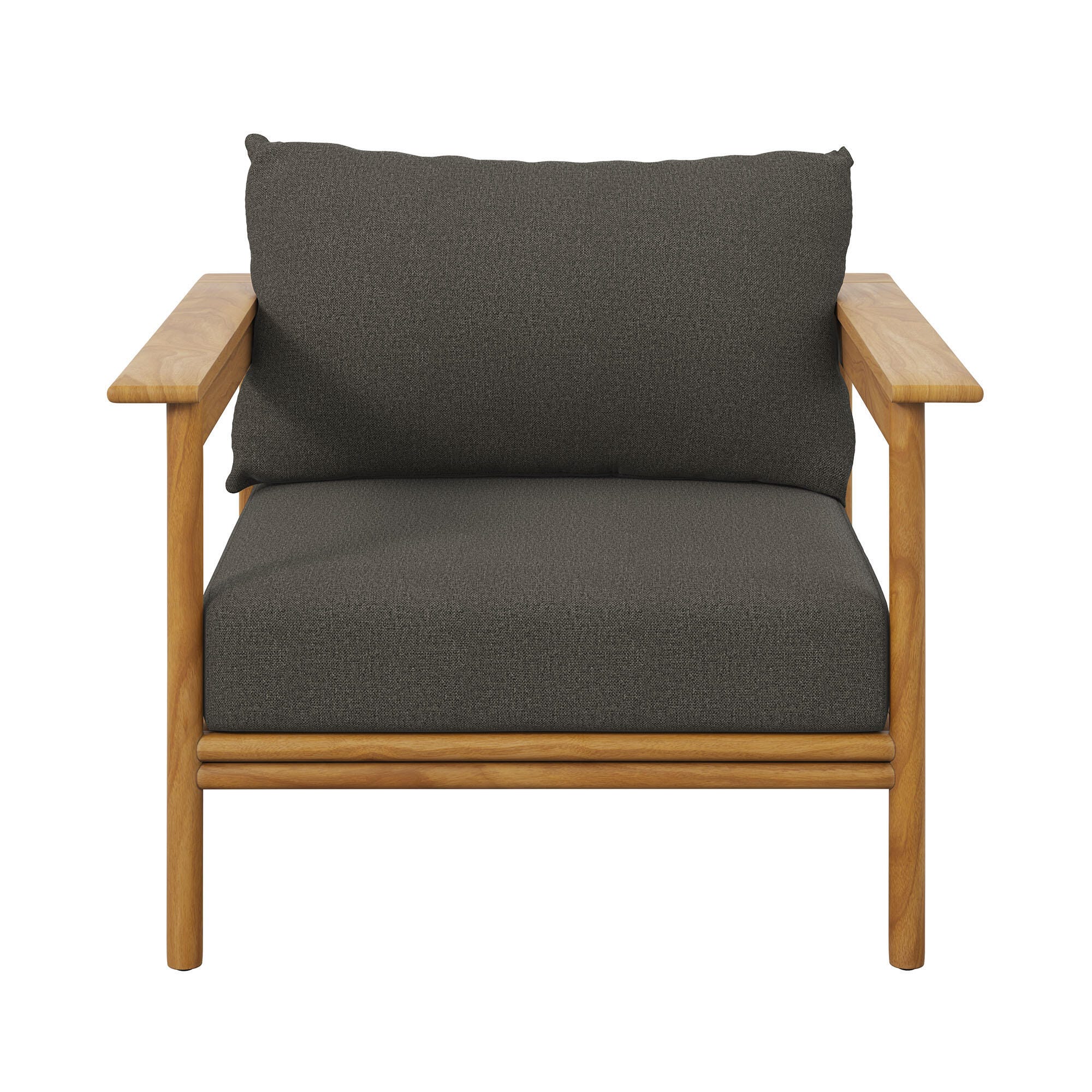 Modway Wren Outdoor Lounge Chair, Natural/Flint Gray, large