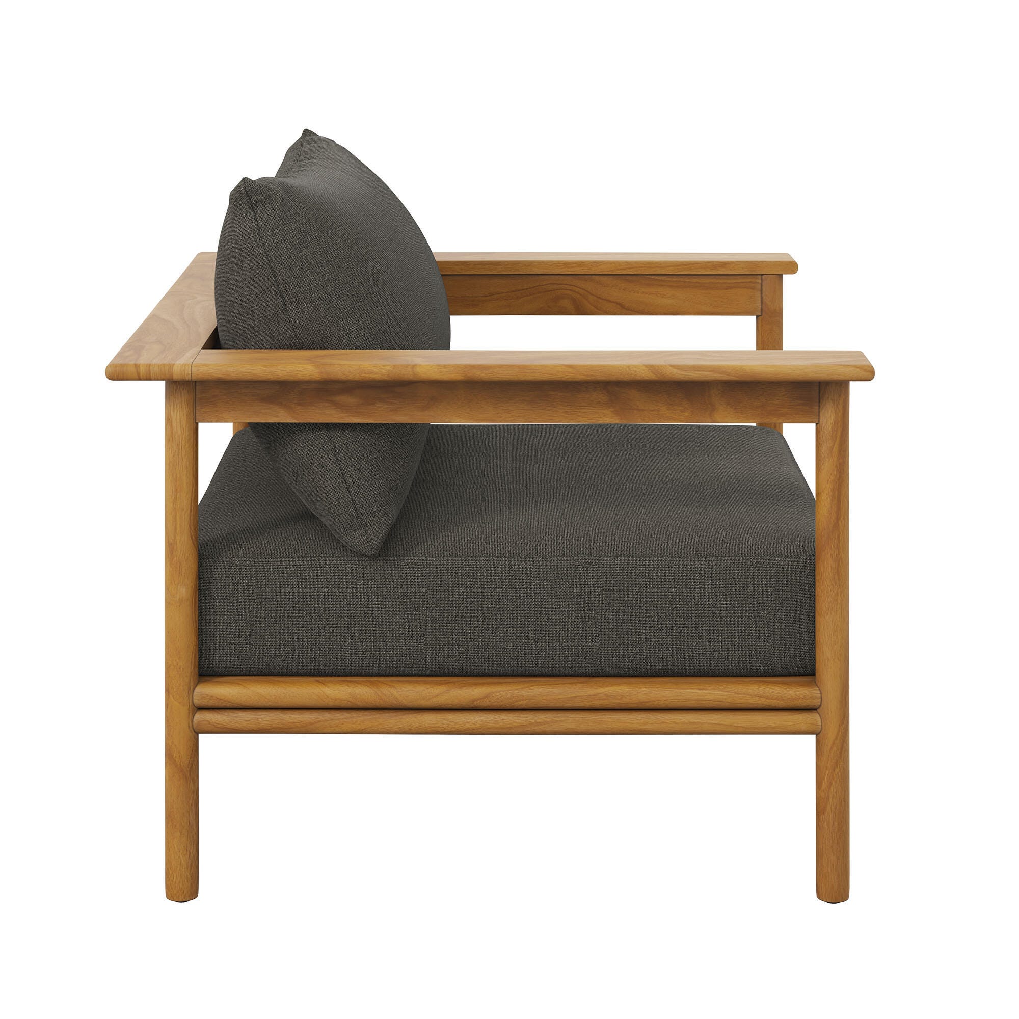 Modway Wren Outdoor Lounge Chair, Natural/Flint Gray, large