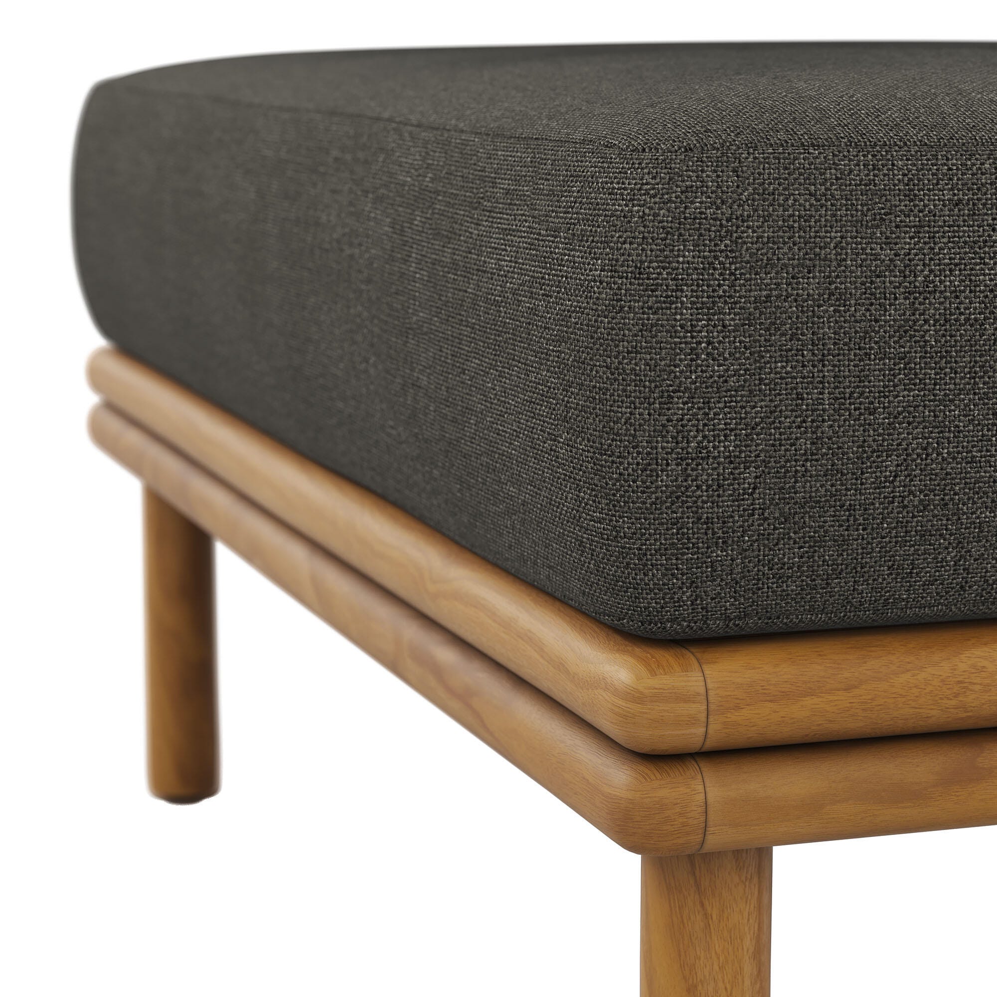 Modway Wren Outdoor Ottoman, Natural/Flint Gray, large