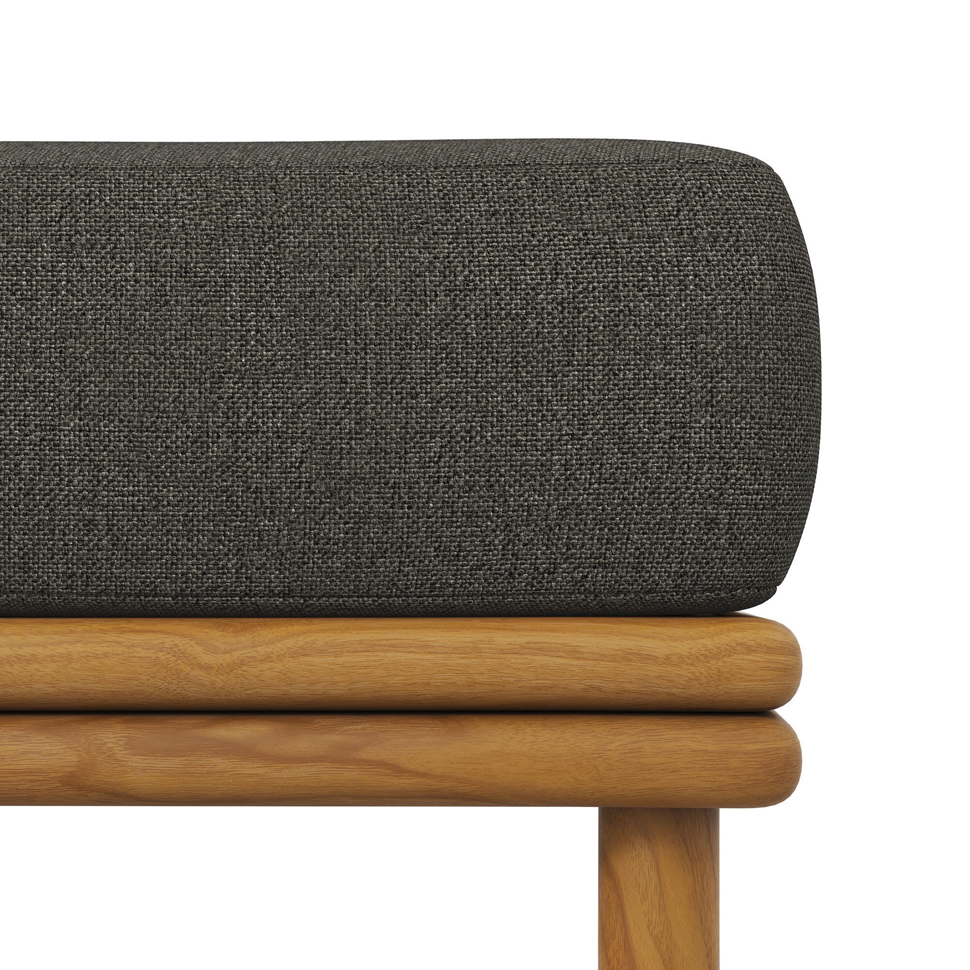 Modway Wren Outdoor Ottoman, Natural/Flint Gray, large