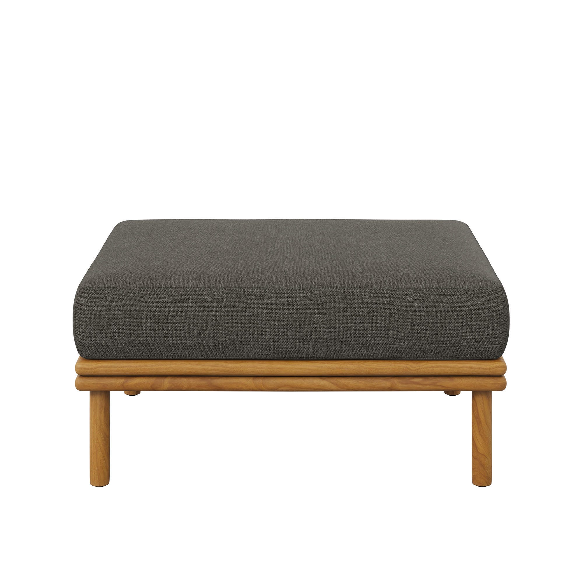 Modway Wren Outdoor Ottoman, Natural/Flint Gray, large