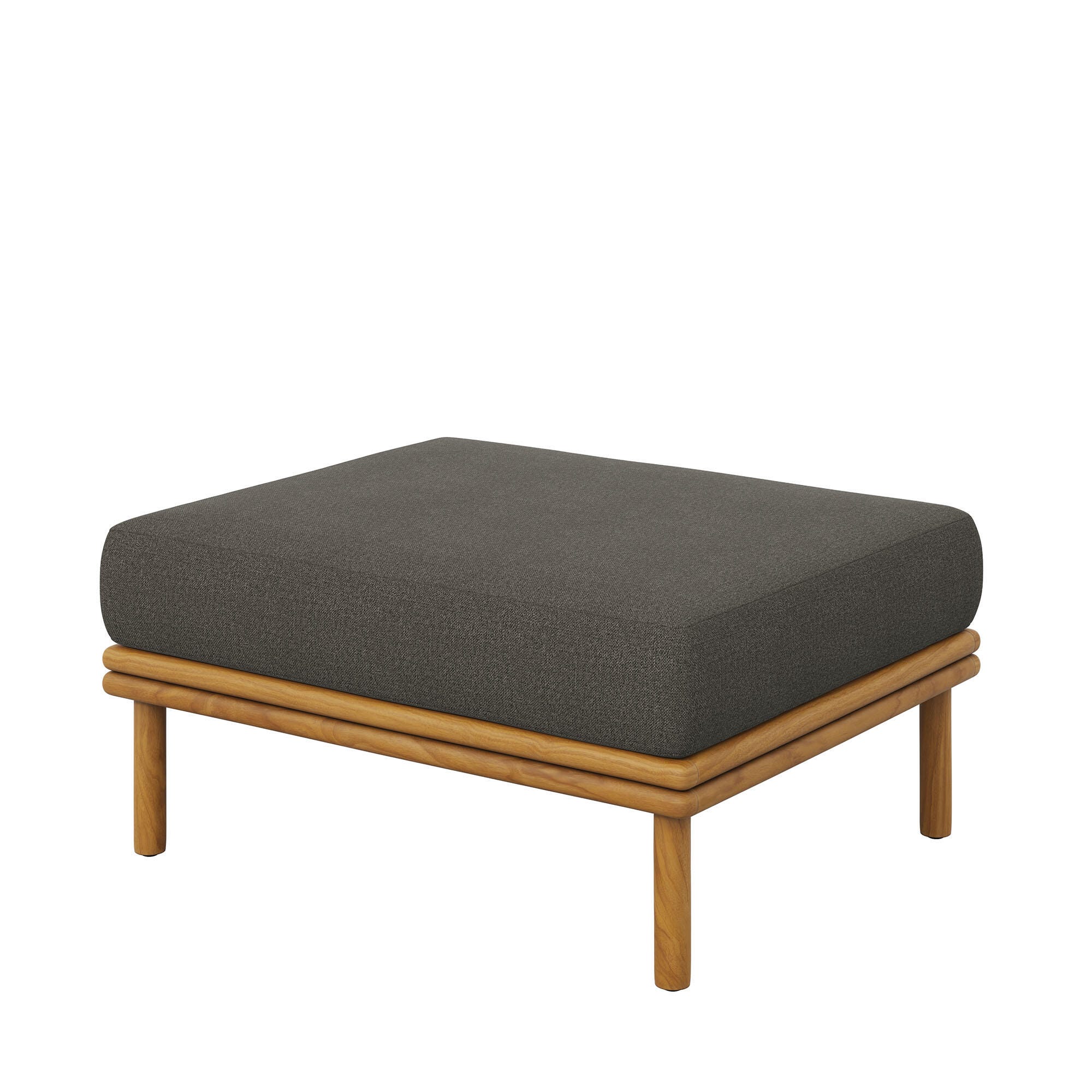 Modway Wren Outdoor Ottoman, Natural/Flint Gray, large