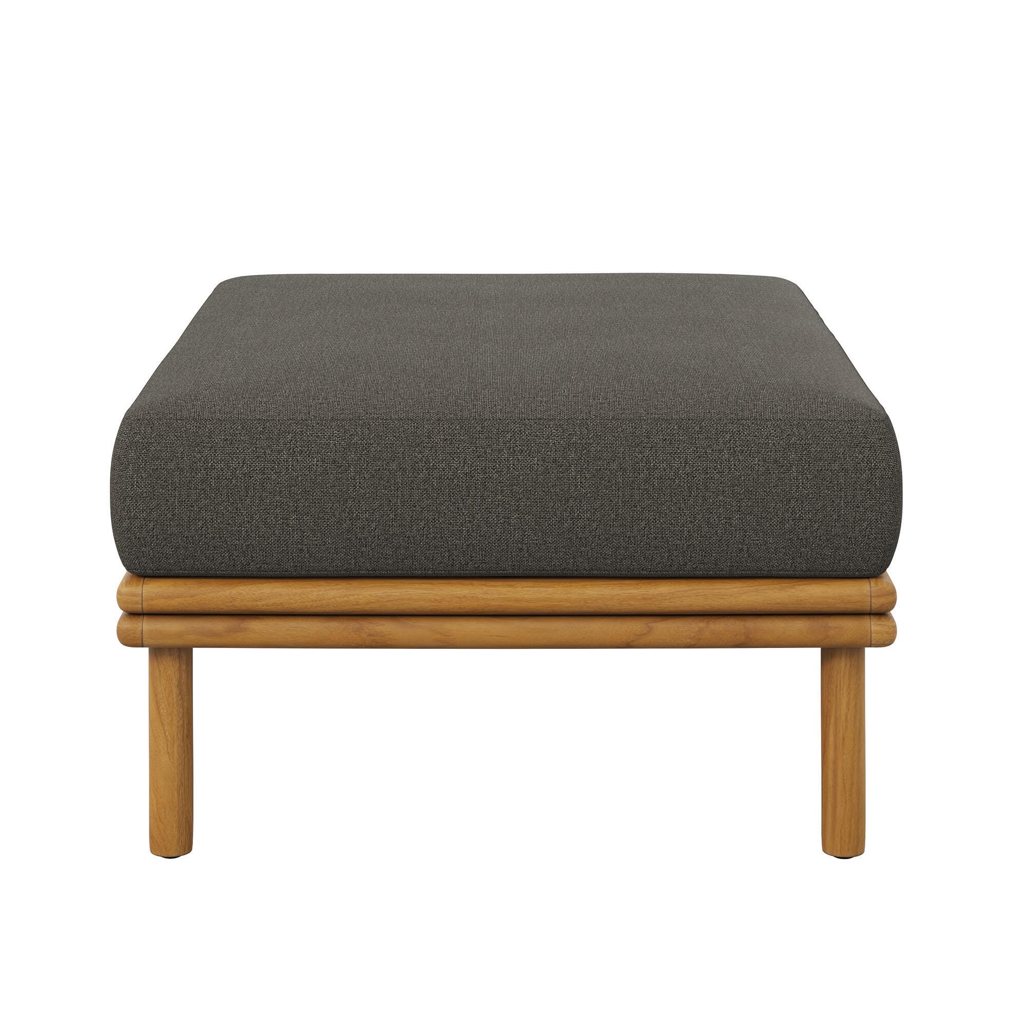Modway Wren Outdoor Ottoman, Natural/Flint Gray, large