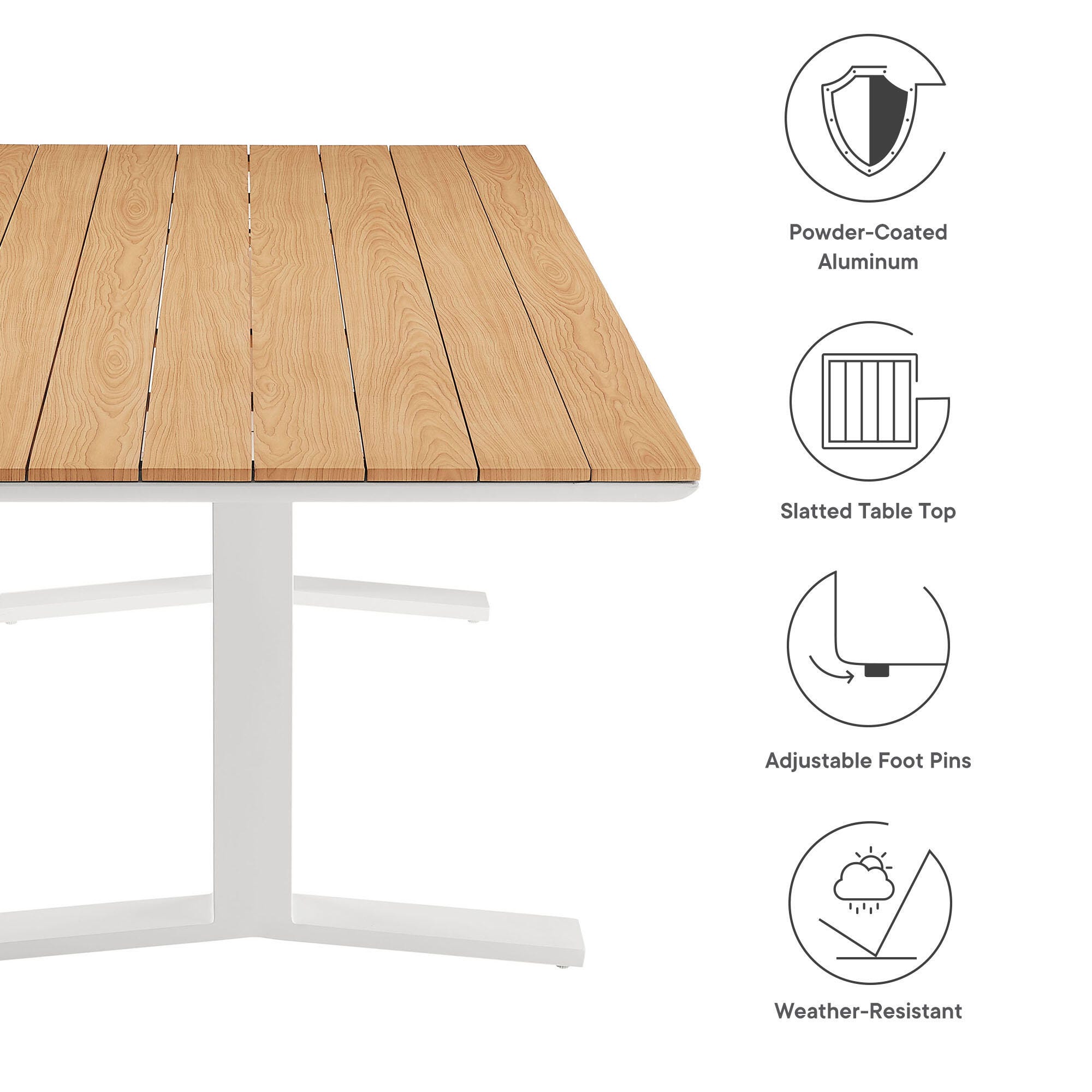 Modway Gavelston Outdoor Dining Table, , large