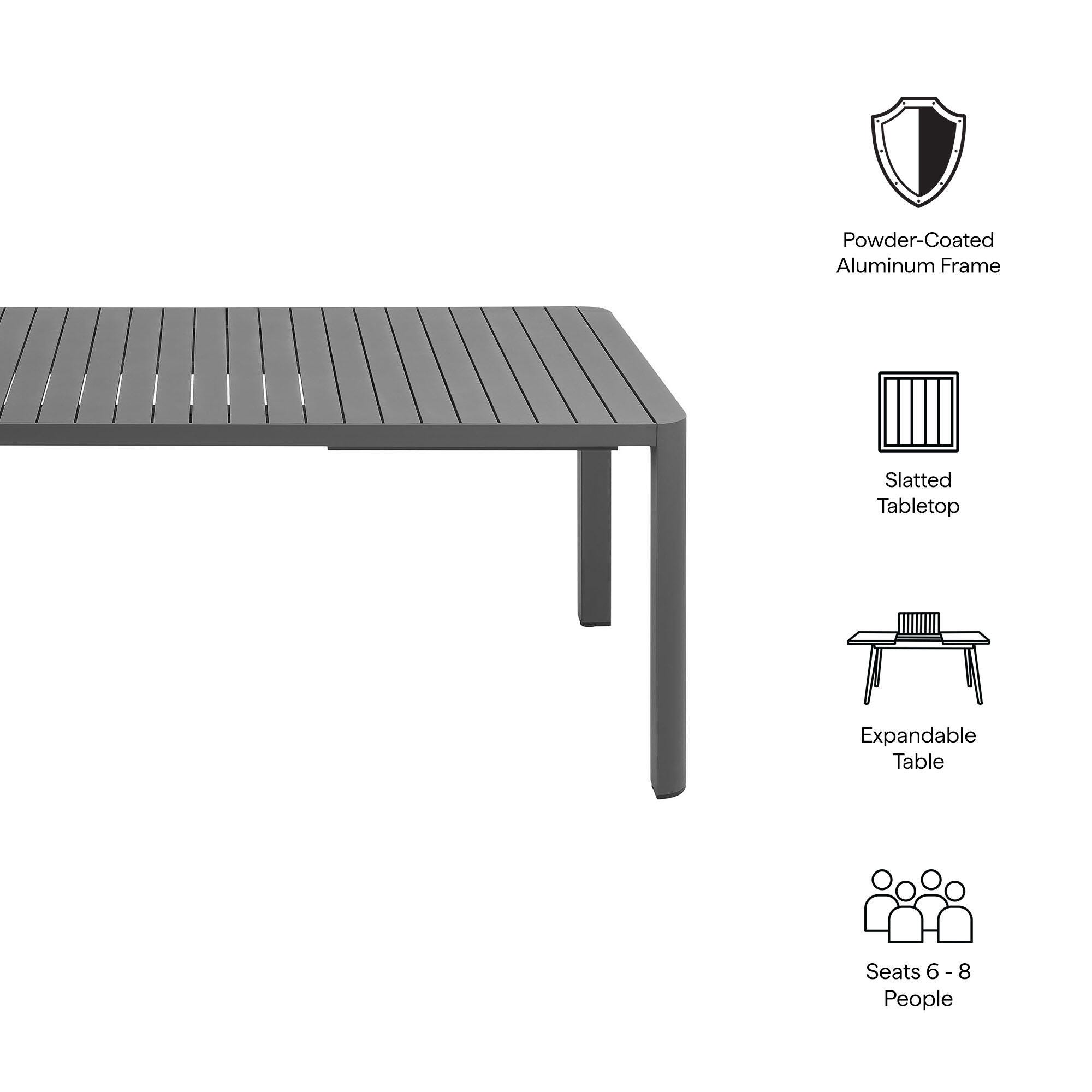 Modway Tahoe Outdoor Extendable Dining Table, , large
