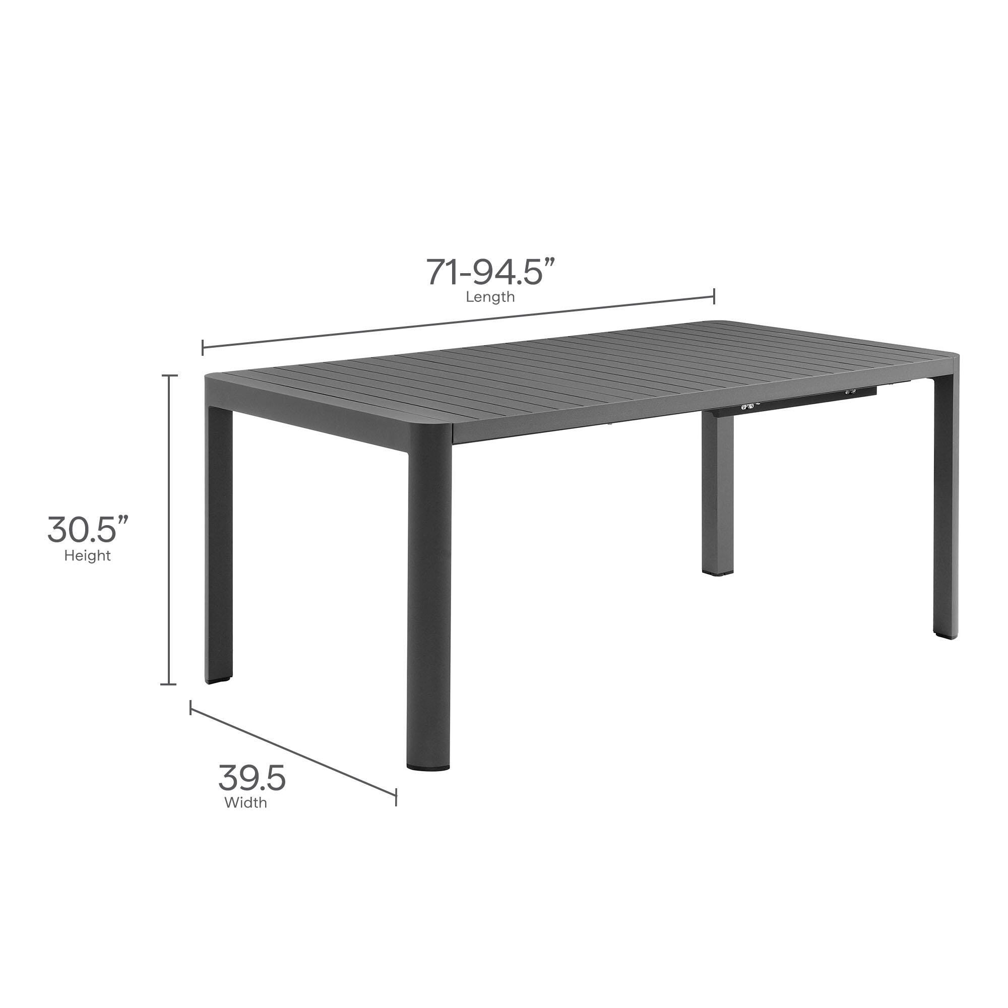 Modway Tahoe Outdoor Extendable Dining Table, , large