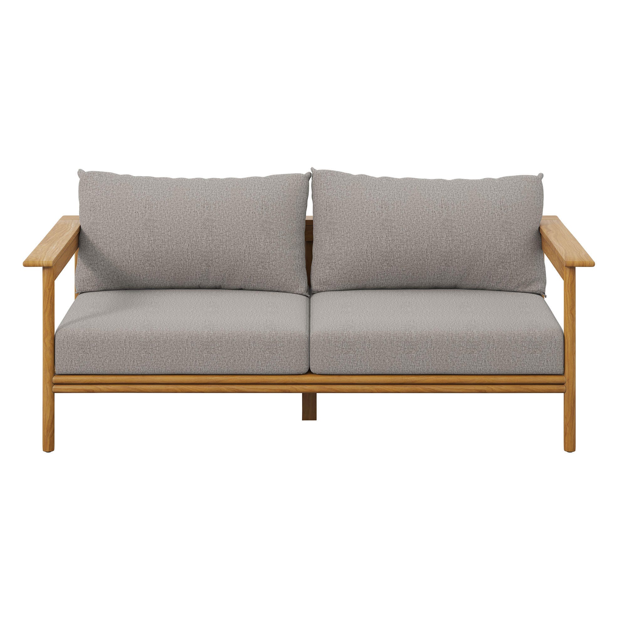 Modway Wren Outdoor Loveseat, Natural/Brown, large
