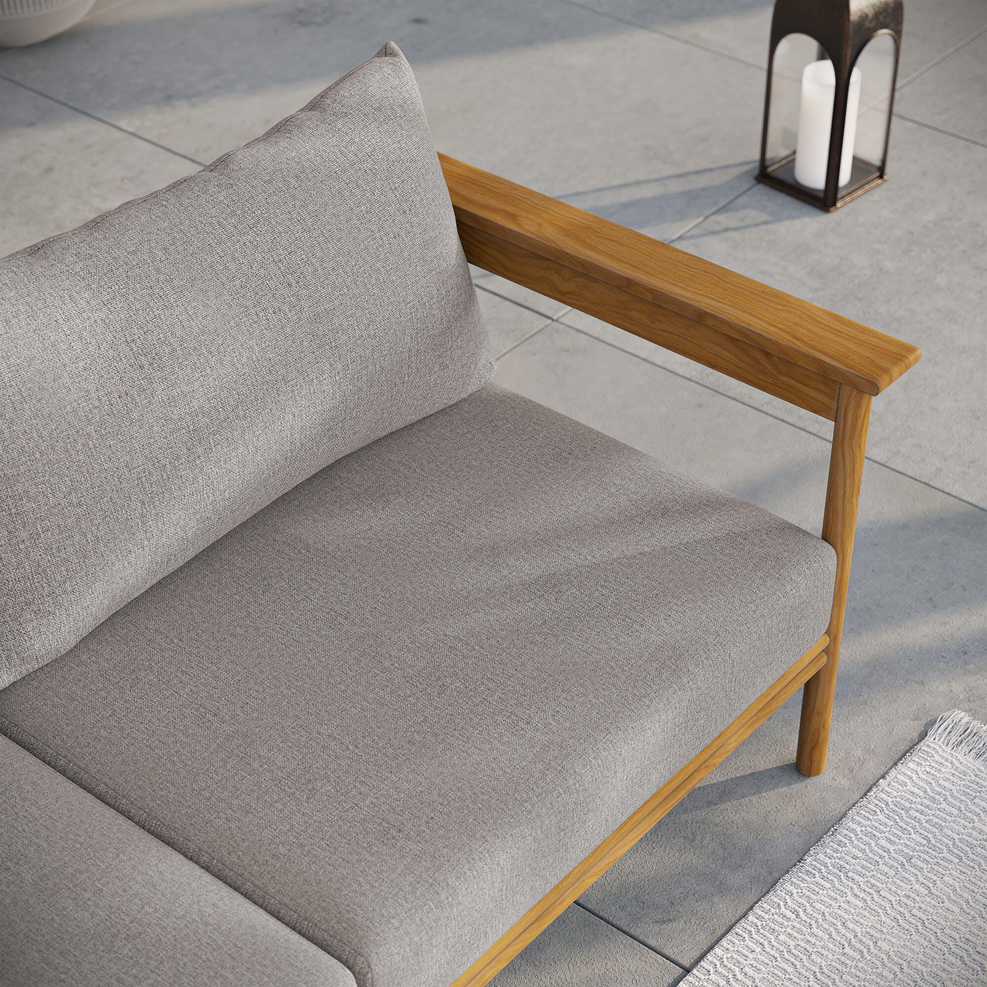 Modway Wren Outdoor Loveseat, Natural/Brown, large