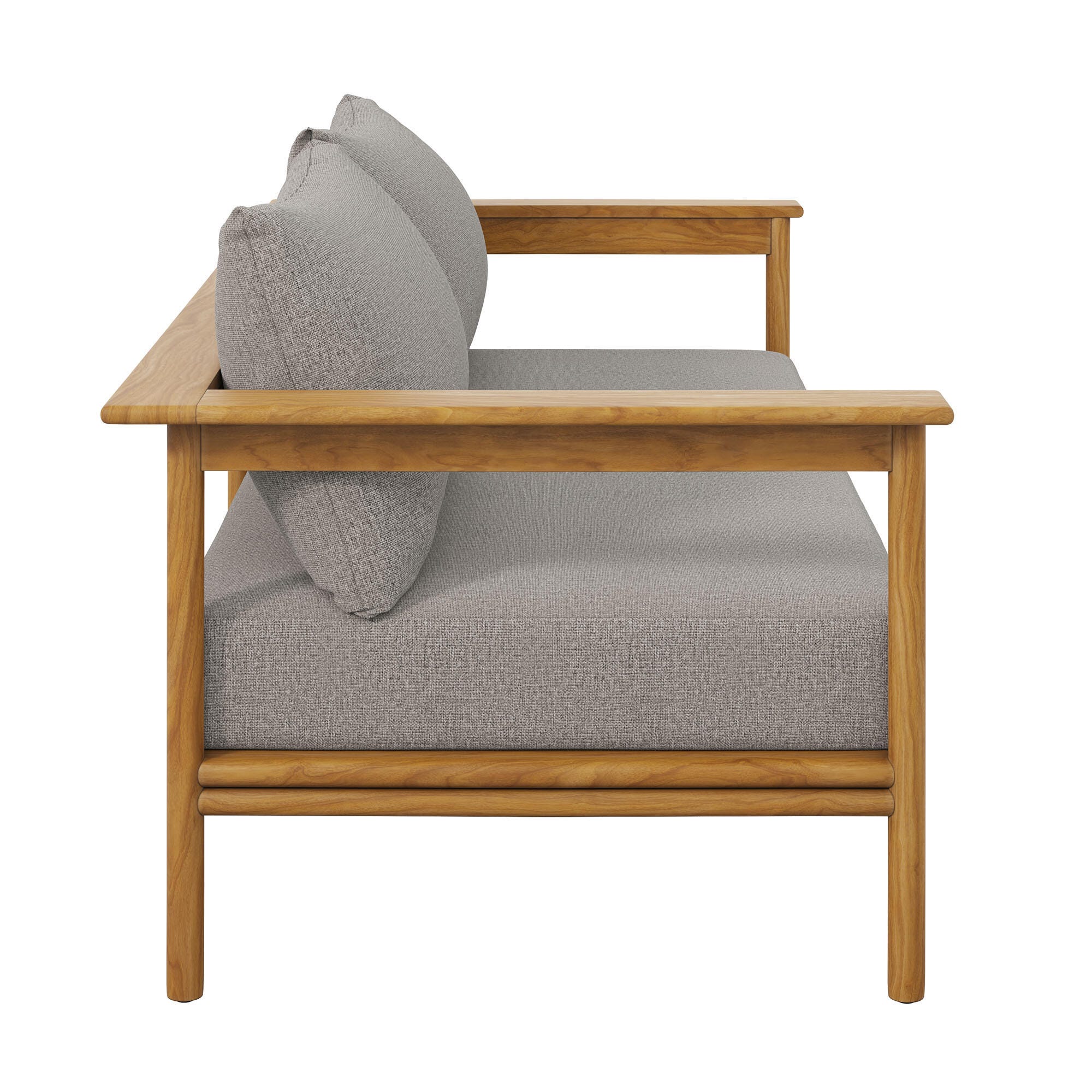 Modway Wren Outdoor Loveseat, Natural/Brown, large