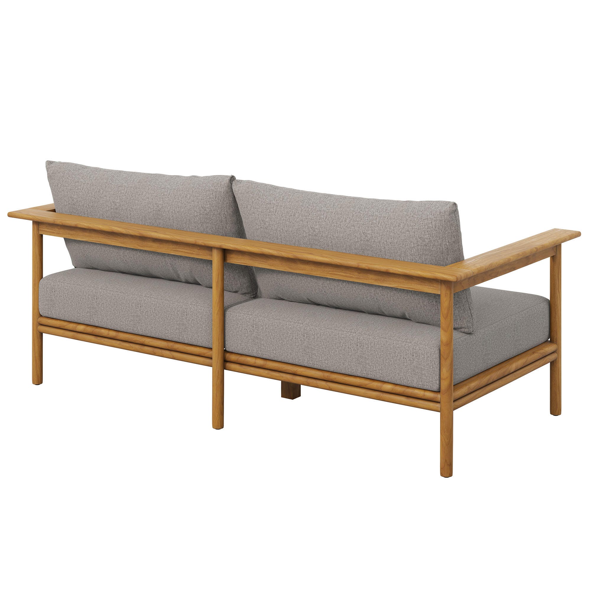 Modway Wren Outdoor Loveseat, Natural/Brown, large