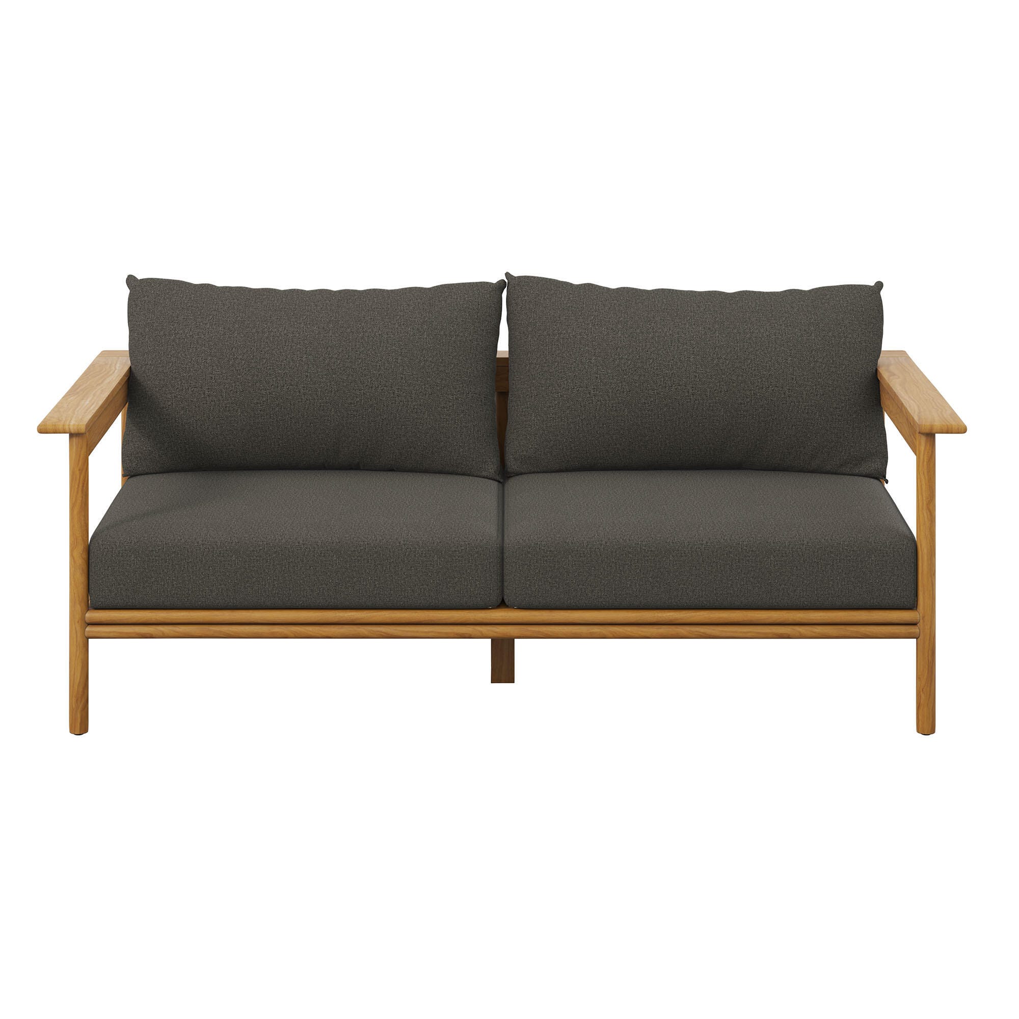 Modway Wren Outdoor Loveseat, Natural/Gray, large
