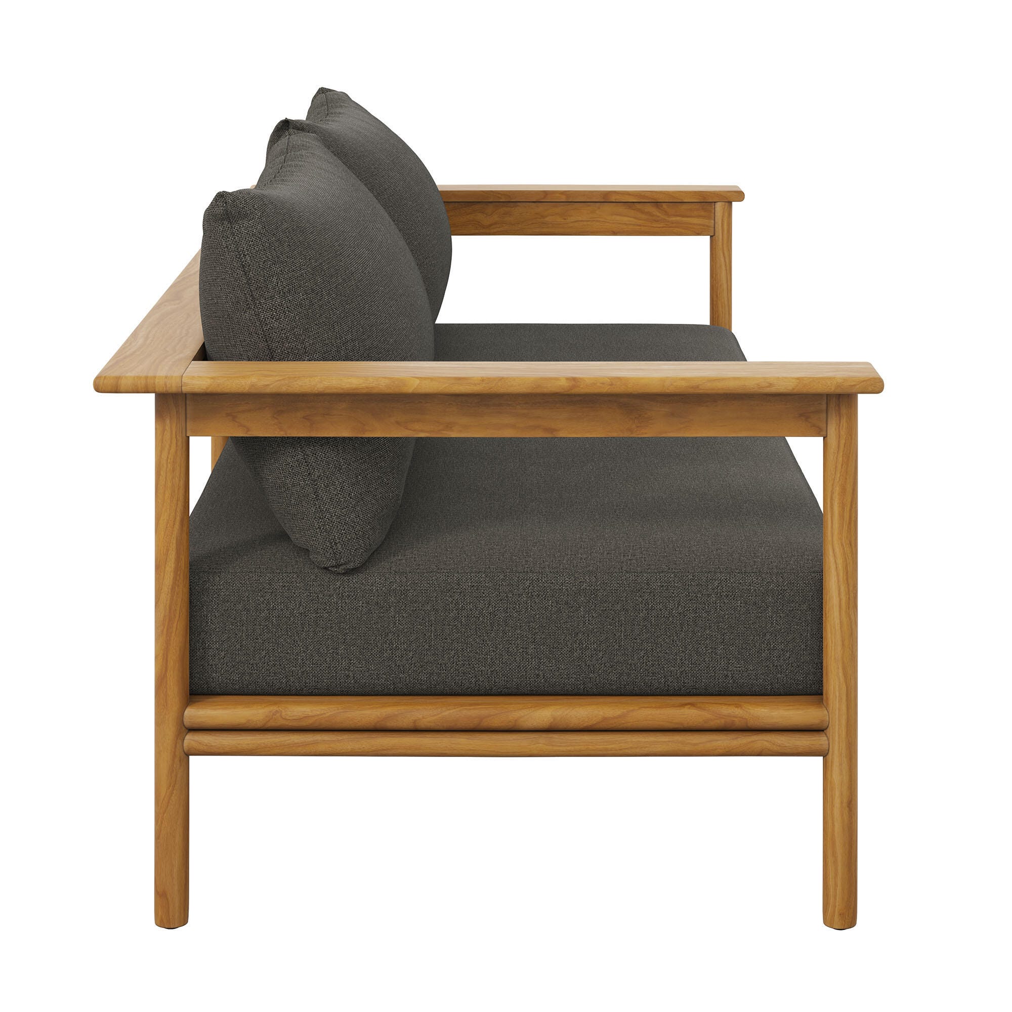 Modway Wren Outdoor Loveseat, Natural/Gray, large