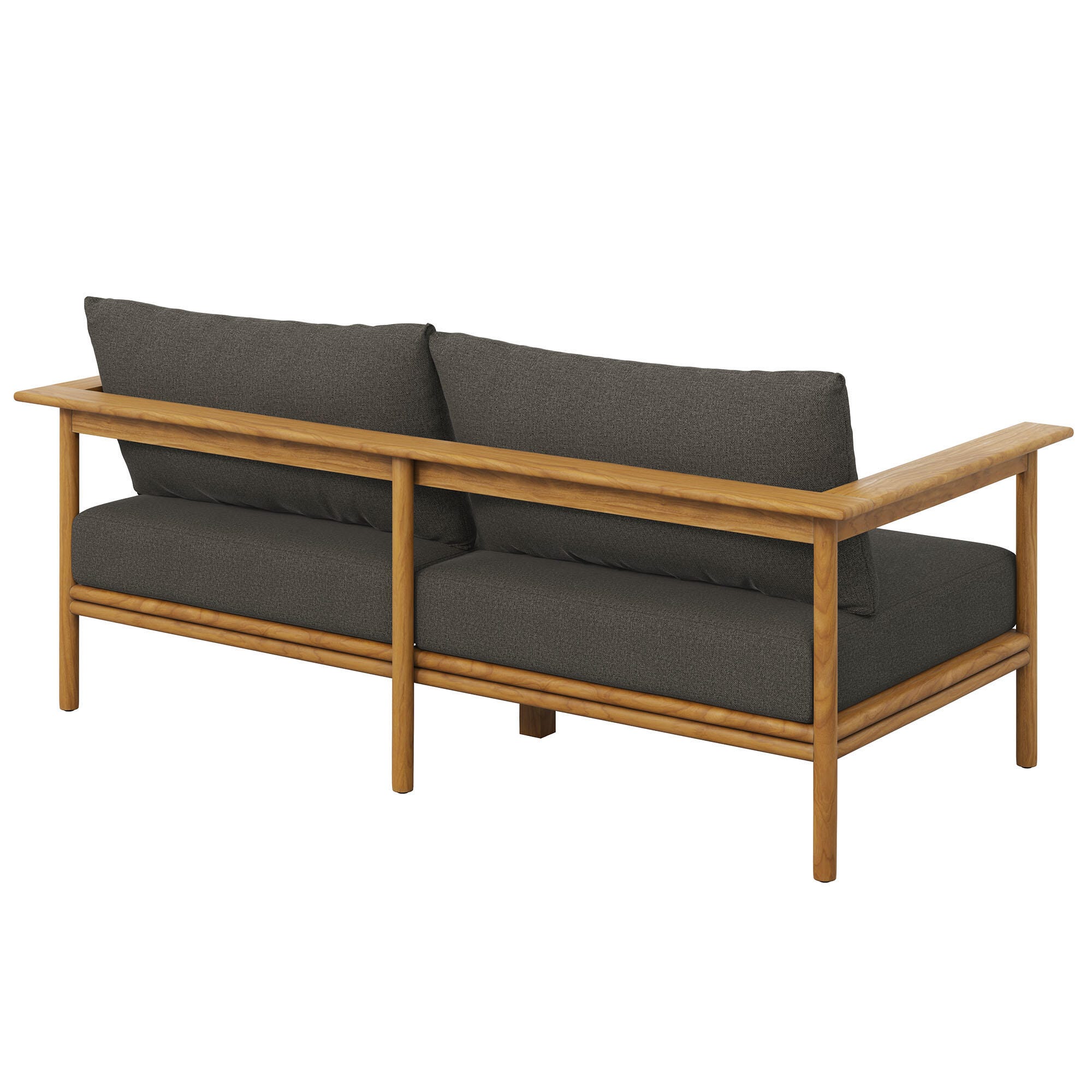 Modway Wren Outdoor Loveseat, Natural/Gray, large