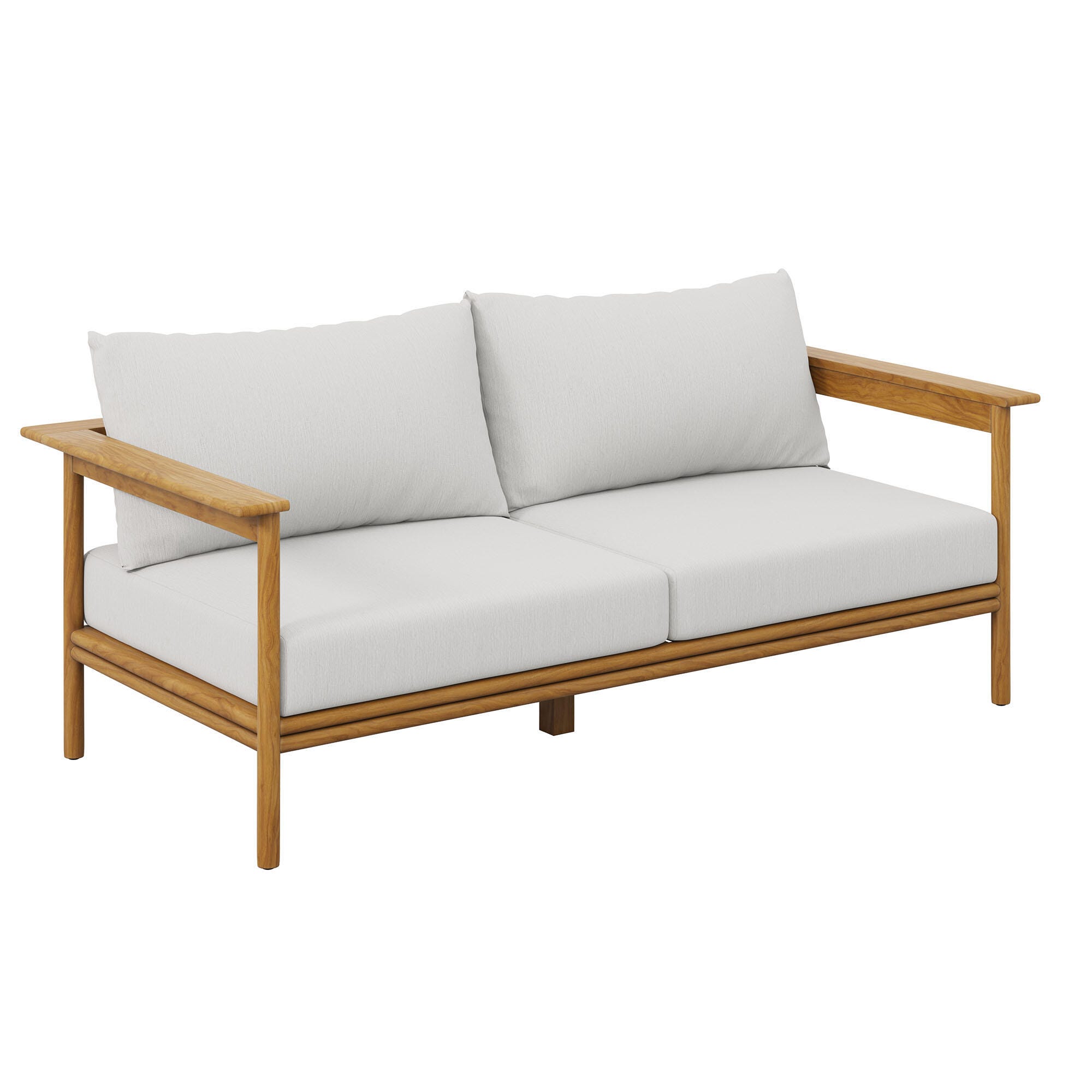 Modway Wren Outdoor Loveseat, Natural/White, large