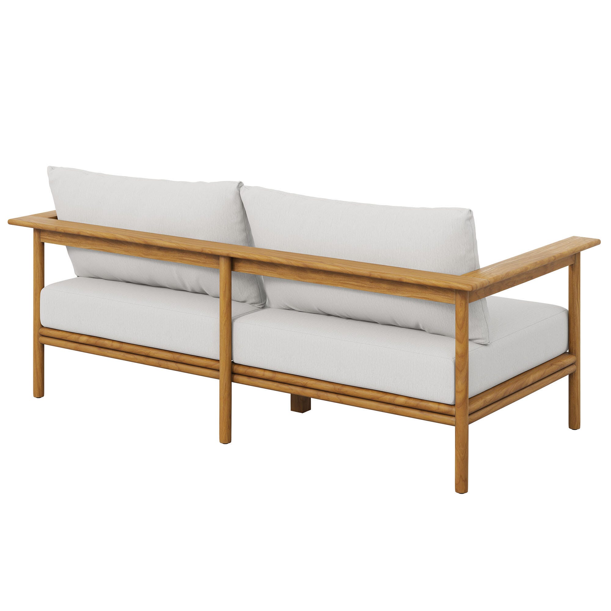 Modway Wren Outdoor Loveseat, Natural/White, large