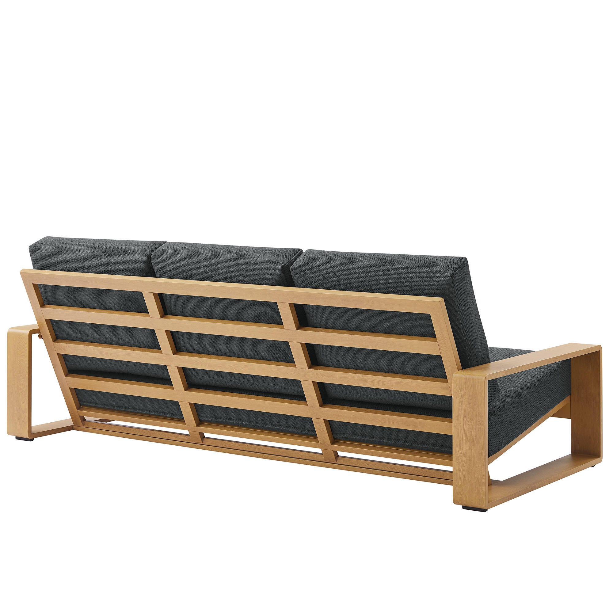 Modway Lirienne Outdoor Sofa, Charcoal/Natural, large