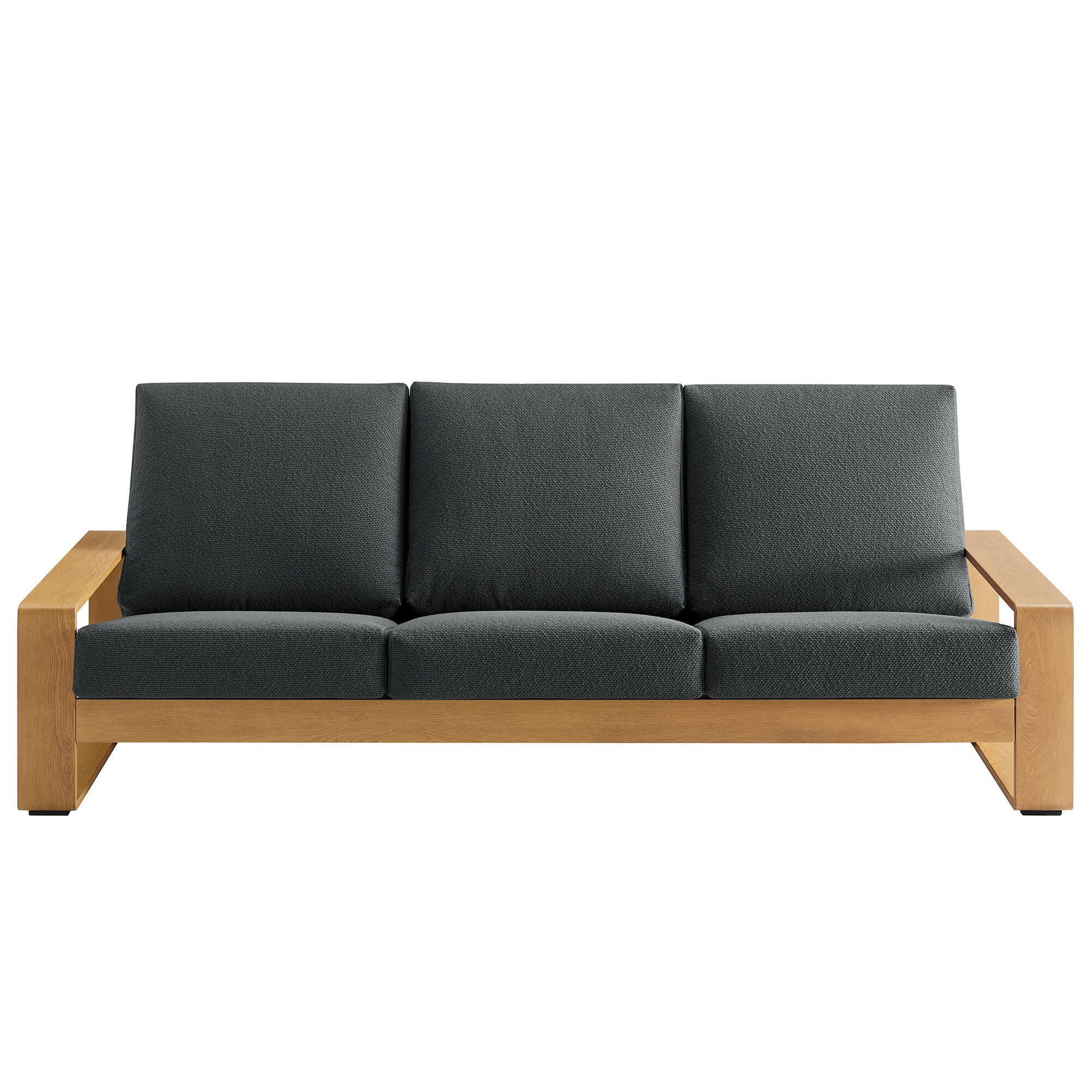 Modway Lirienne Outdoor Sofa, Charcoal/Natural, large